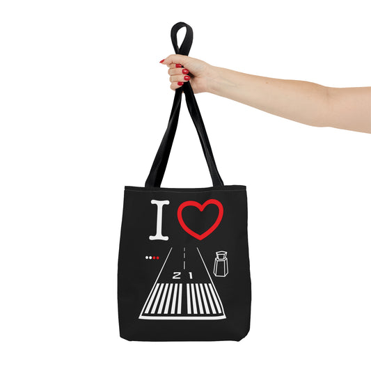 Santa Monica Airport Runway 21 / 3 tote bag (black)