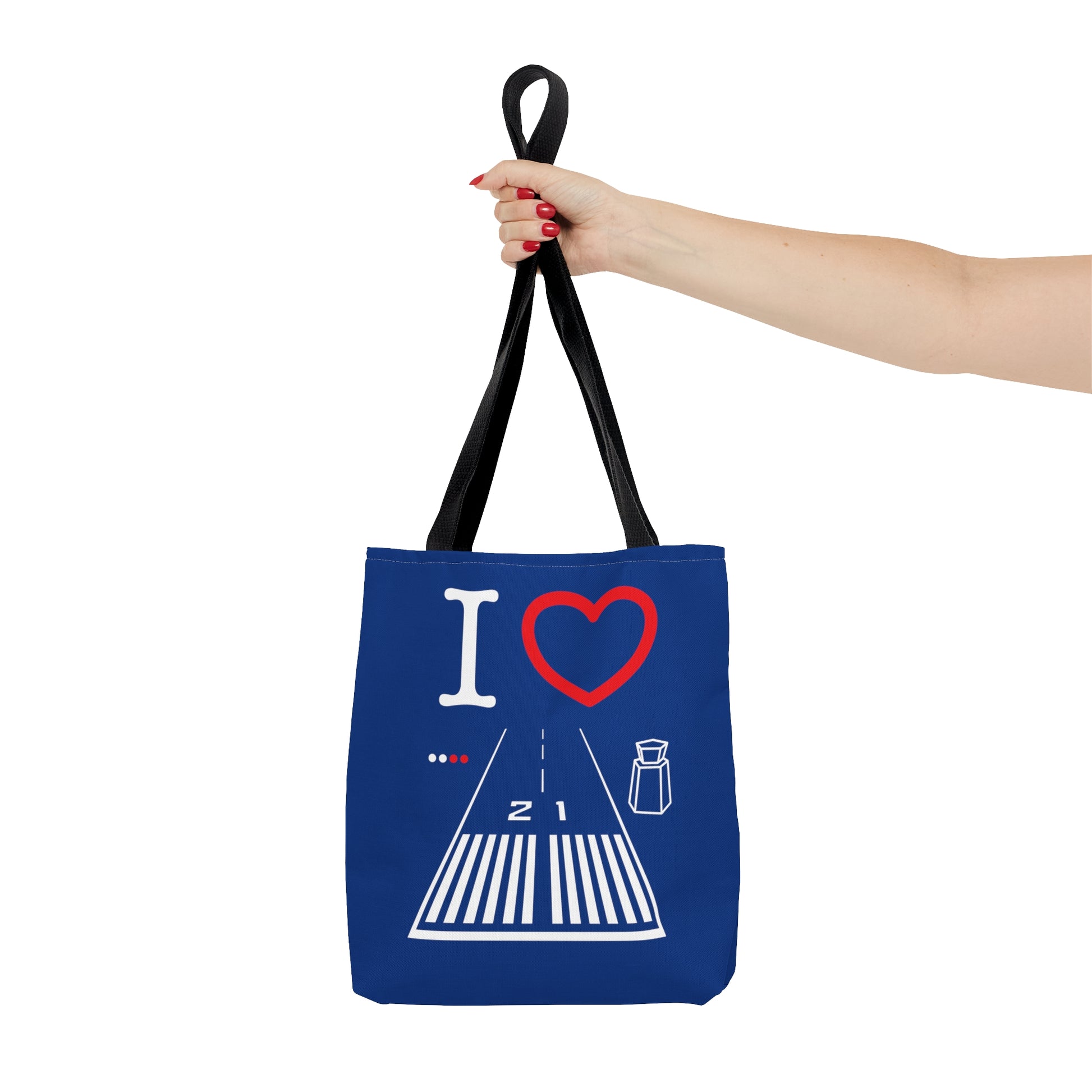 Santa Monica Airport Runway 21 / 3 tote bag (blue)