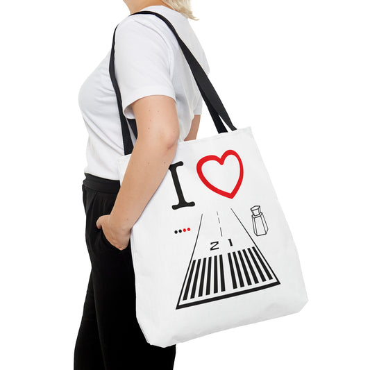 Santa Monica Airport Runway 21 / 3 tote bag (white)