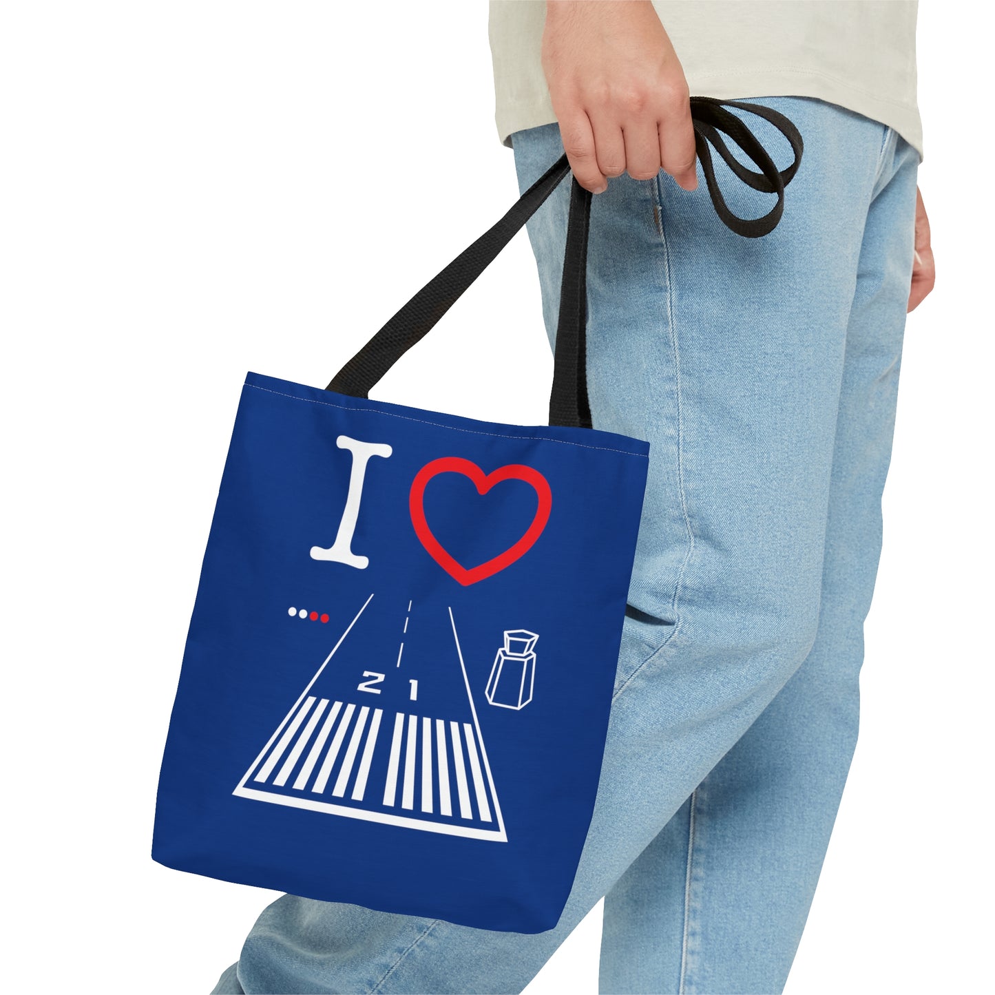 Santa Monica Airport Runway 21 / 3 tote bag (blue)