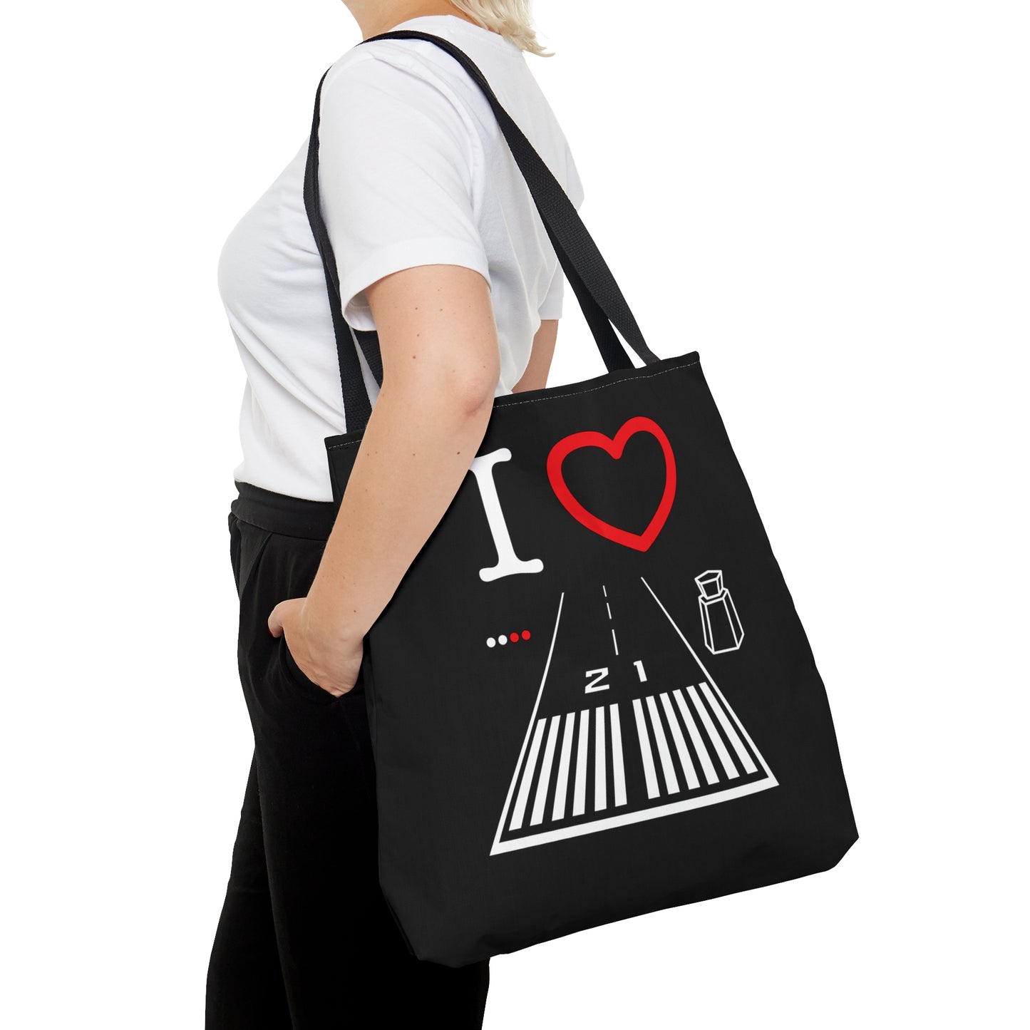 Santa Monica Airport Runway 21 / 3 tote bag (black)