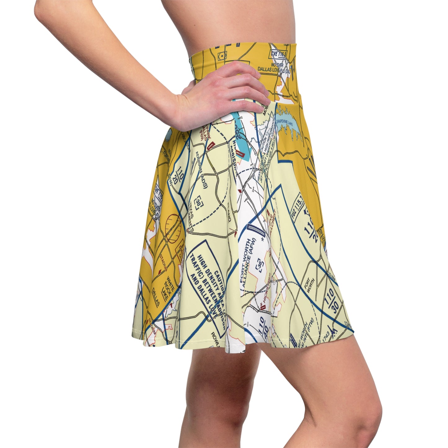 Dallas - Ft. Worth Flyway Chart skater skirt