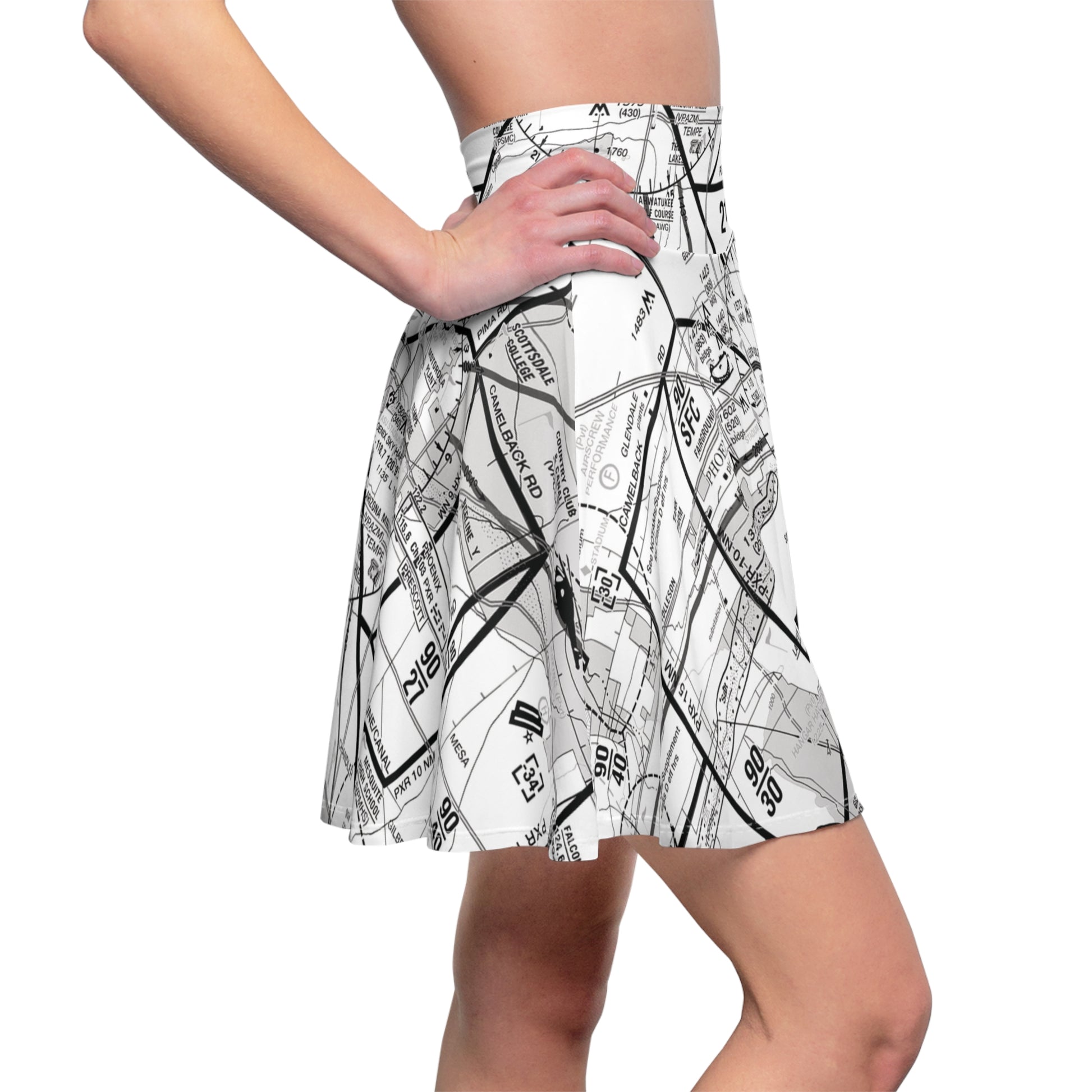 Phoenix TAC Chart skater skirt (b&w)