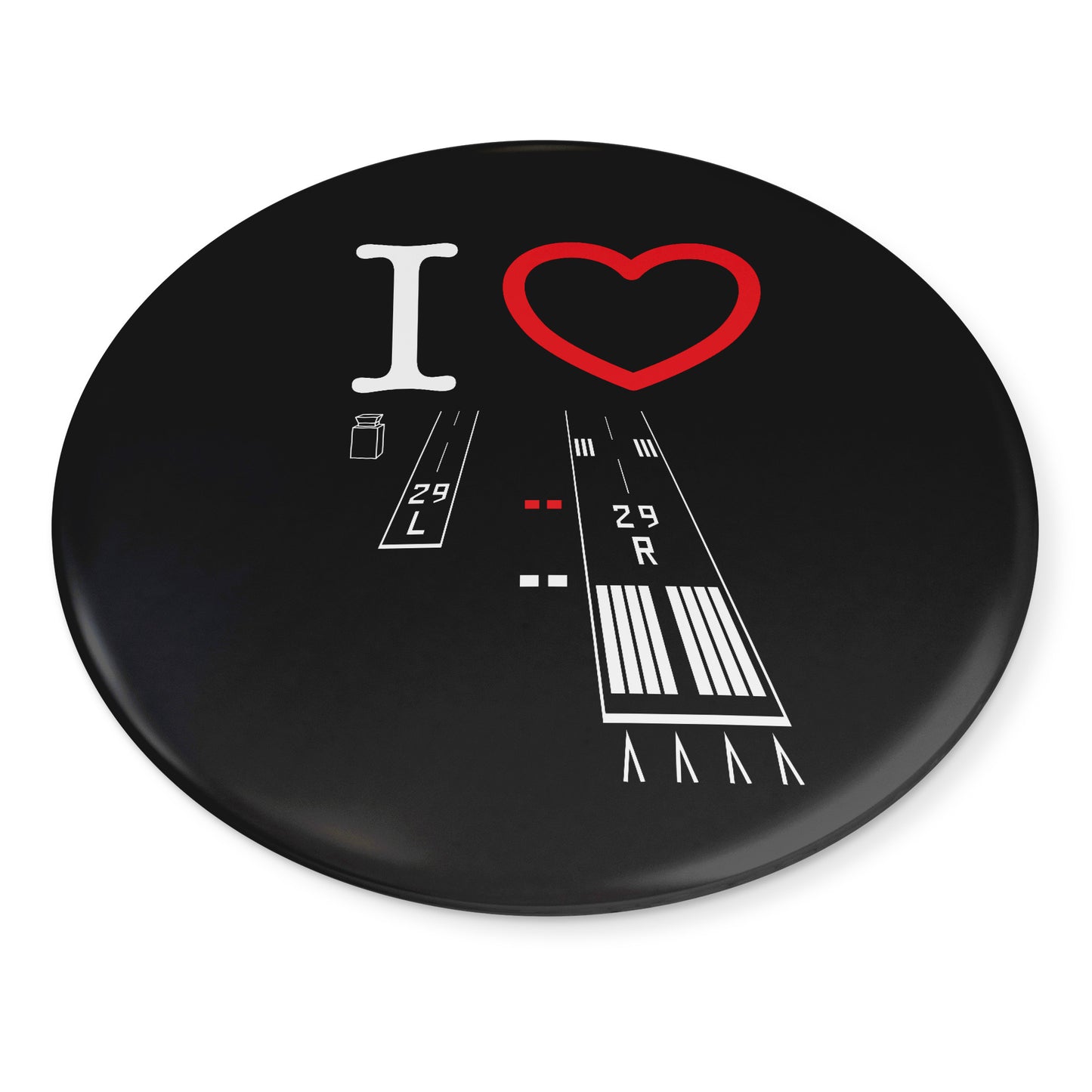 Torrance Airport Runways 29L-29R button pin (black)