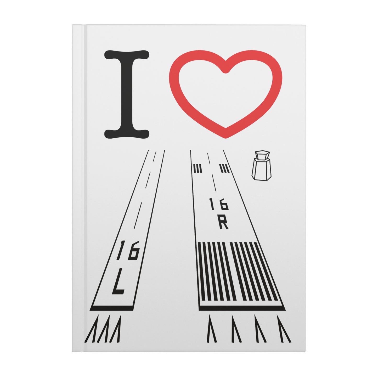 Van Nuys Airport Runways 16L - 16R / 34L - 34R hardcover journal