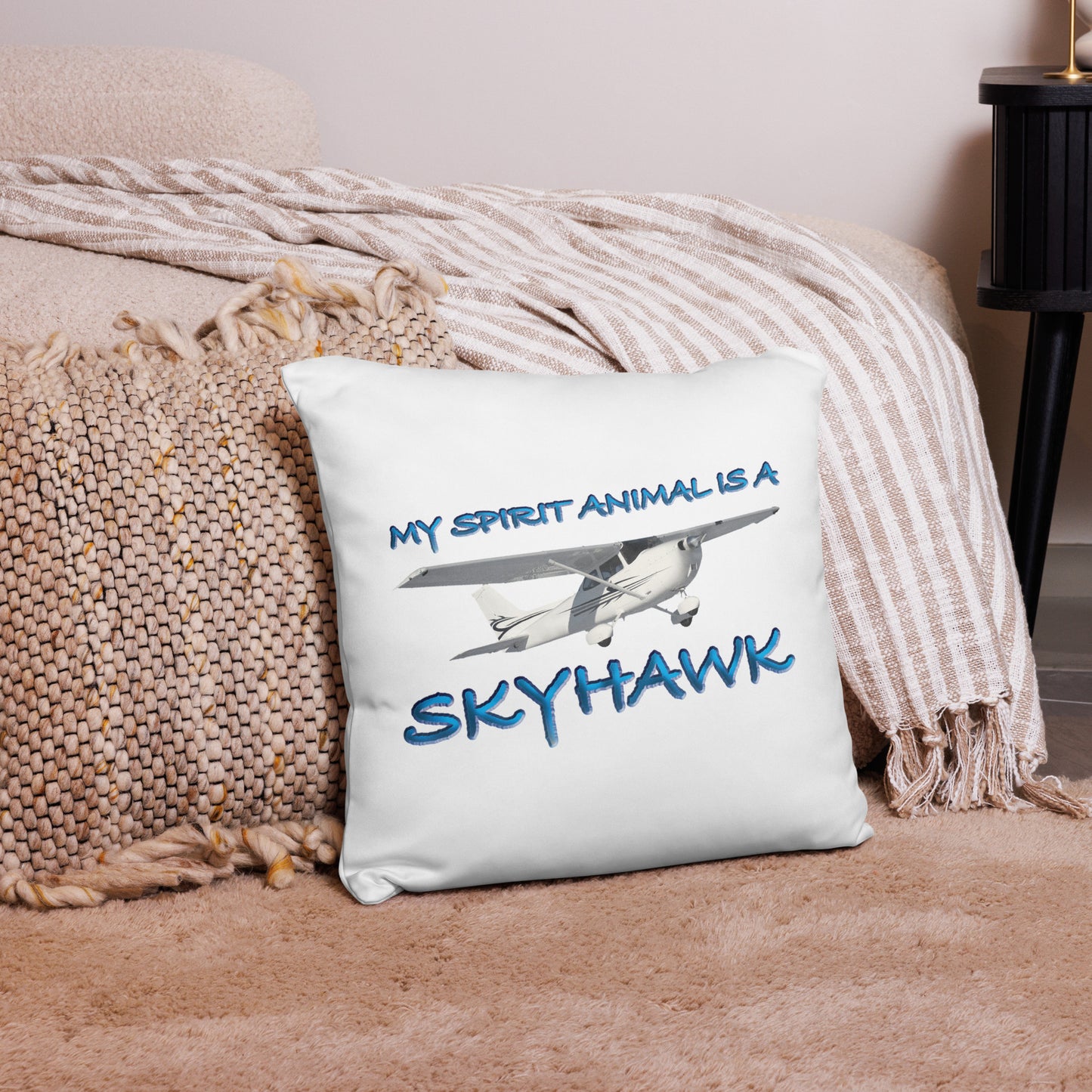 My Spirit Animal is a Skyhawk basic pillow (blue)