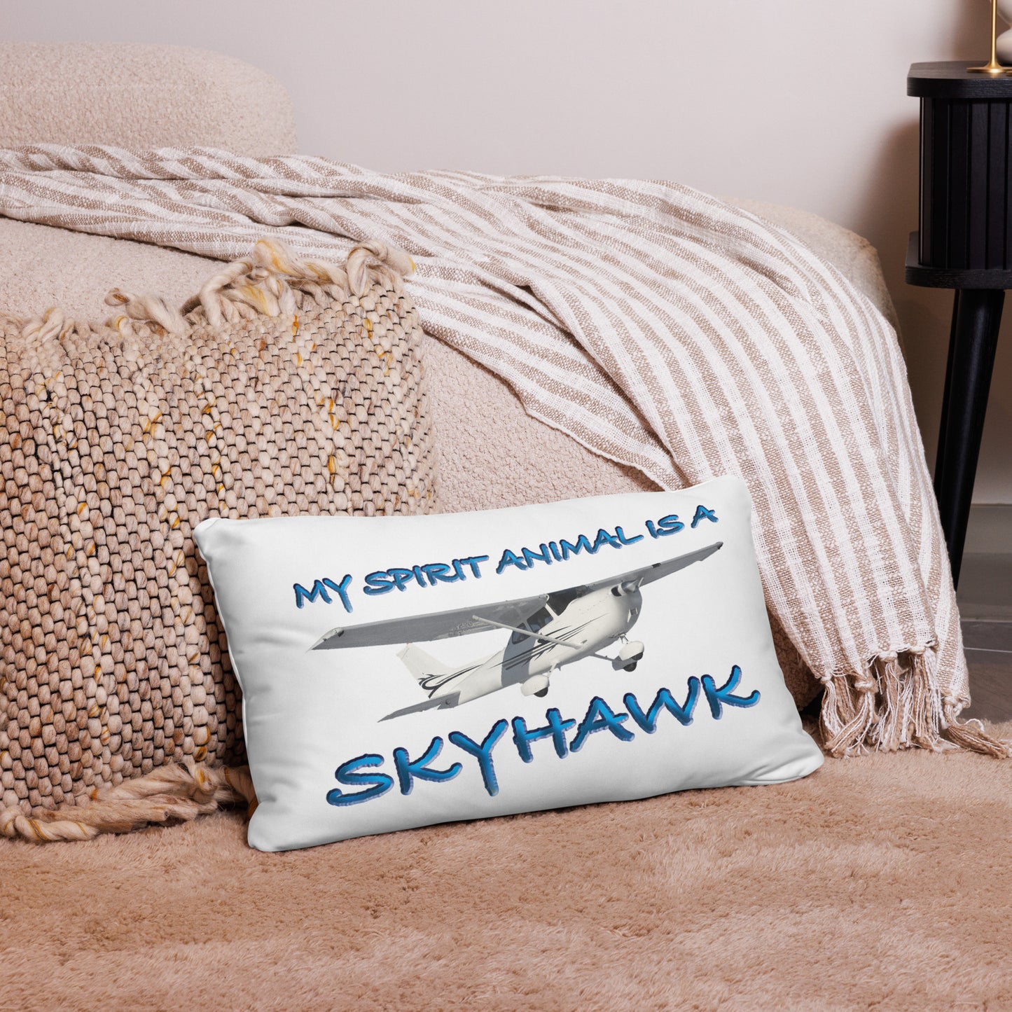 My Spirit Animal is a Skyhawk basic pillow (blue)