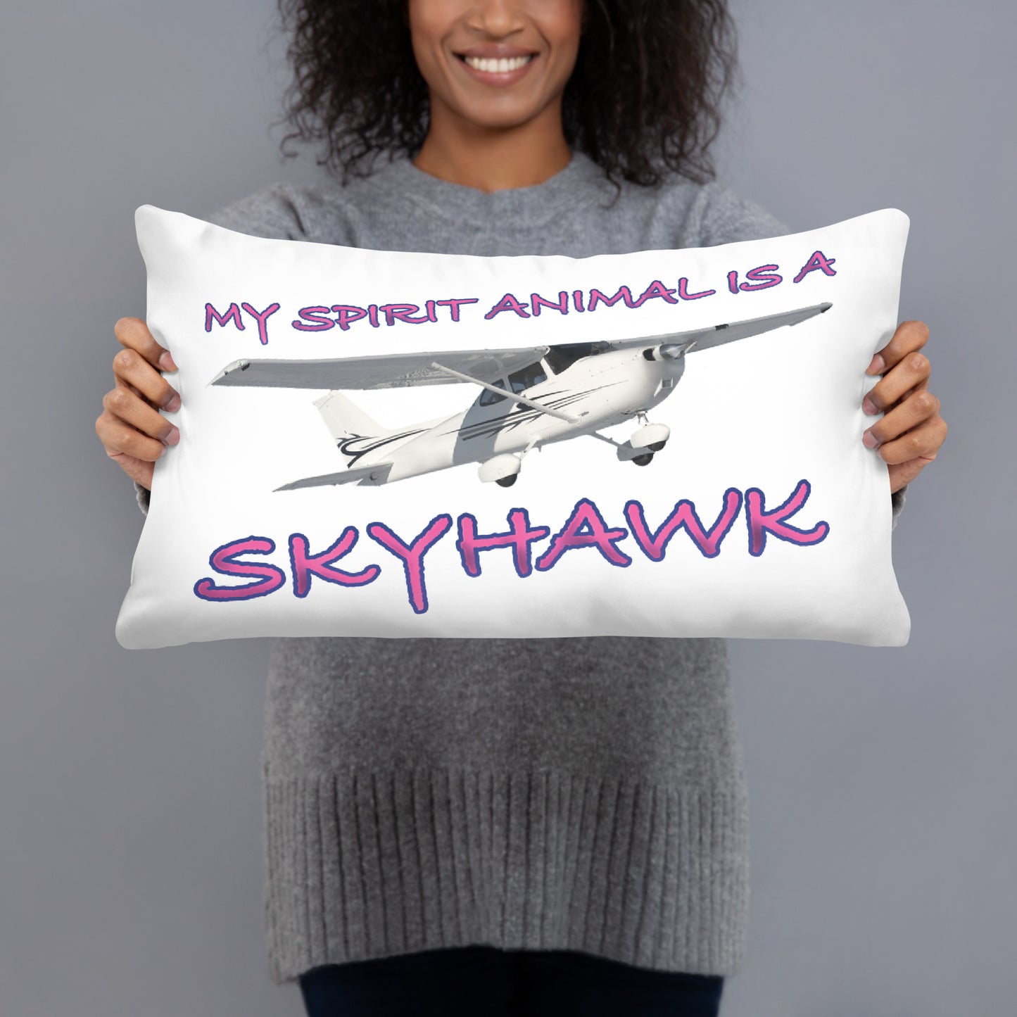My Spirit Animal is a Skyhawk basic pillow (pink)