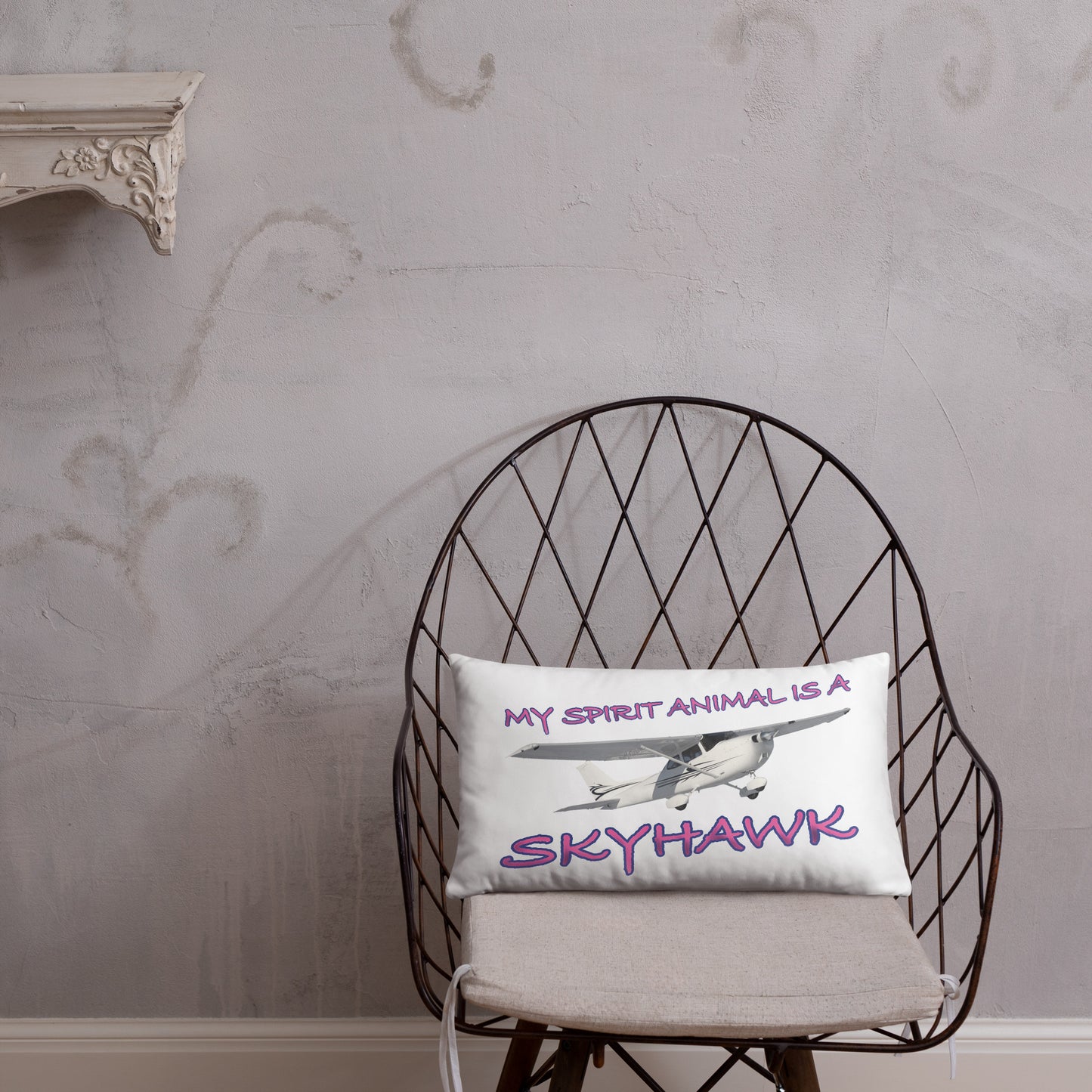 My Spirit Animal is a Skyhawk basic pillow (pink)