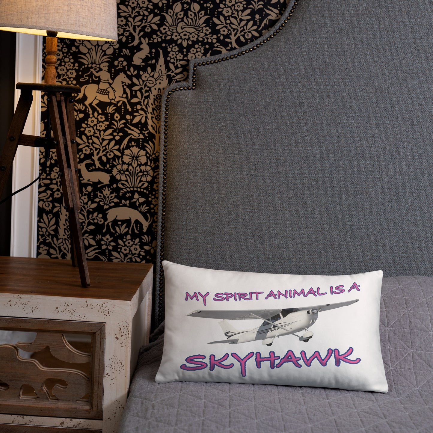 My Spirit Animal is a Skyhawk basic pillow (pink)