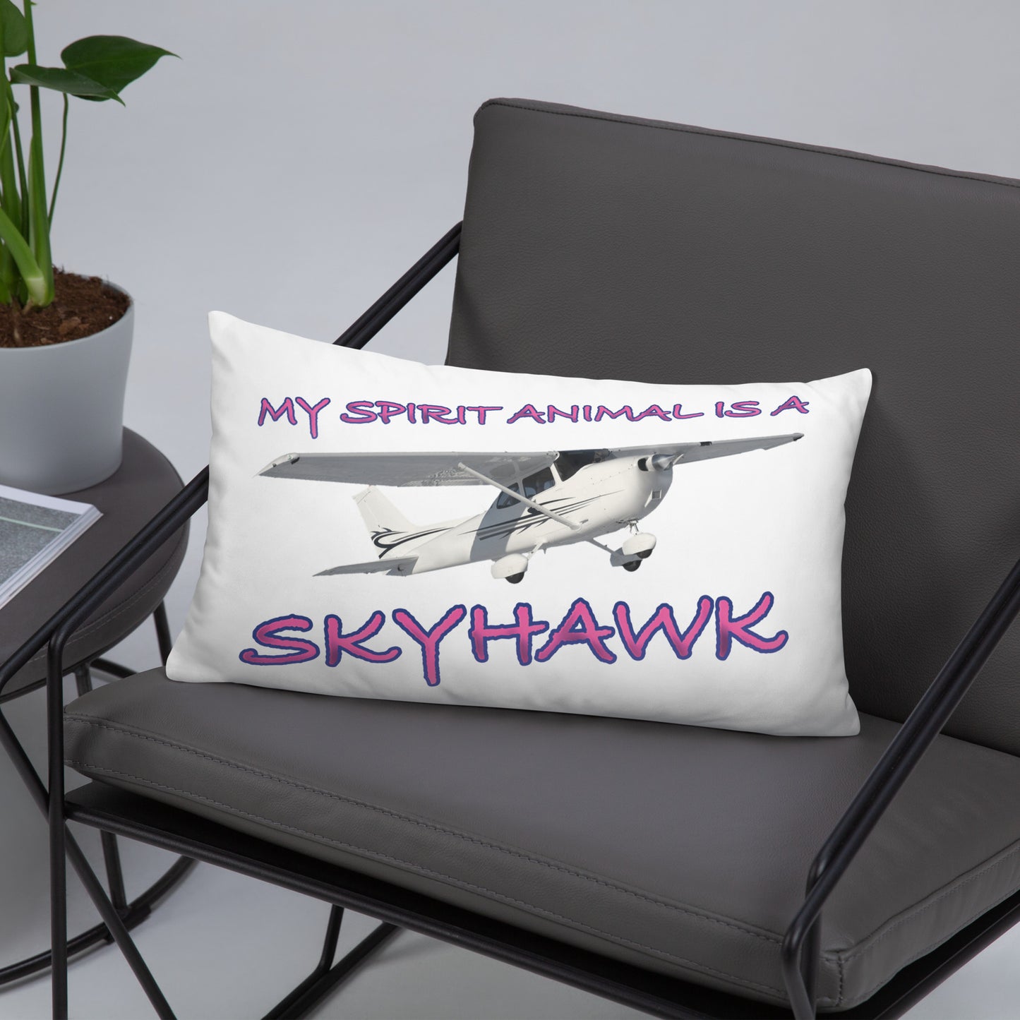 My Spirit Animal is a Skyhawk basic pillow (pink)