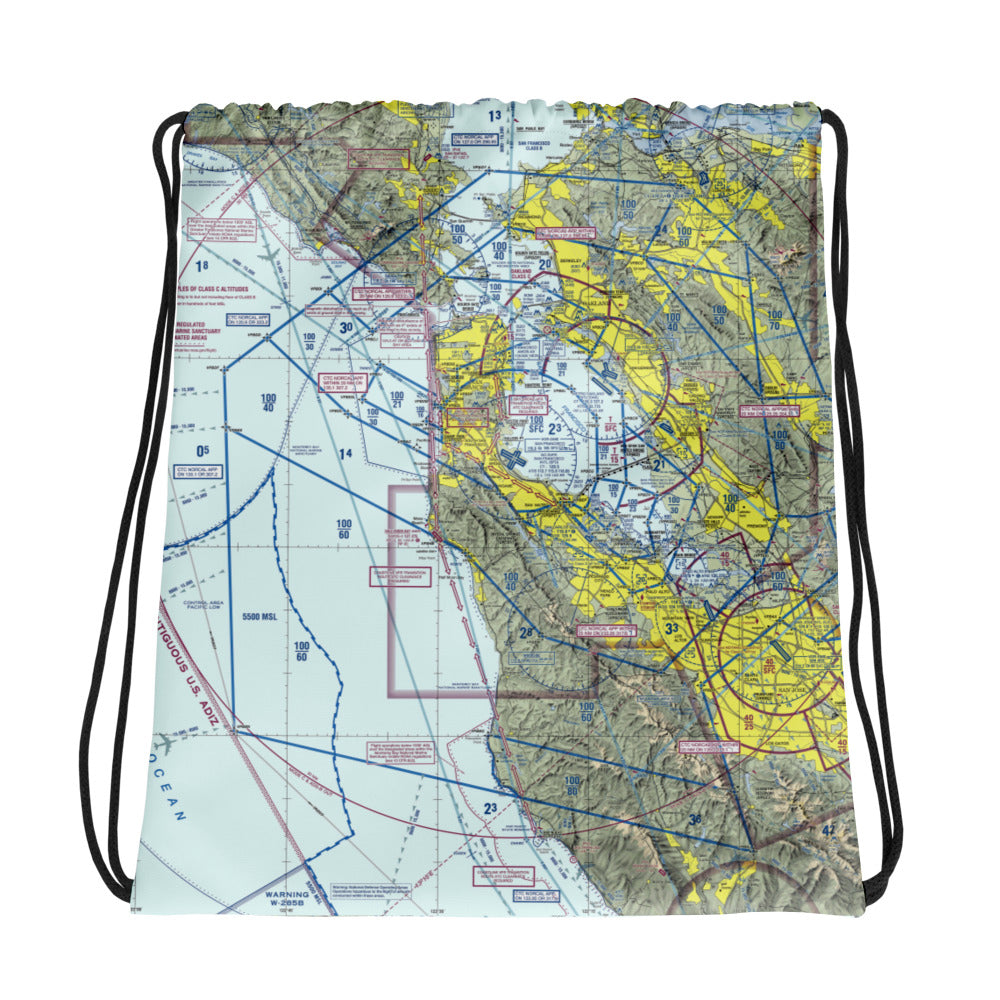 San Francisco TAC Chart drawstring bag