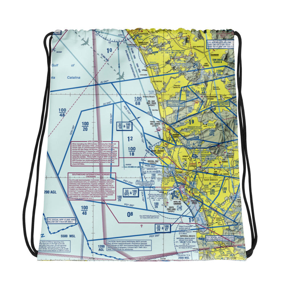 San Diego TAC Chart drawstring bag