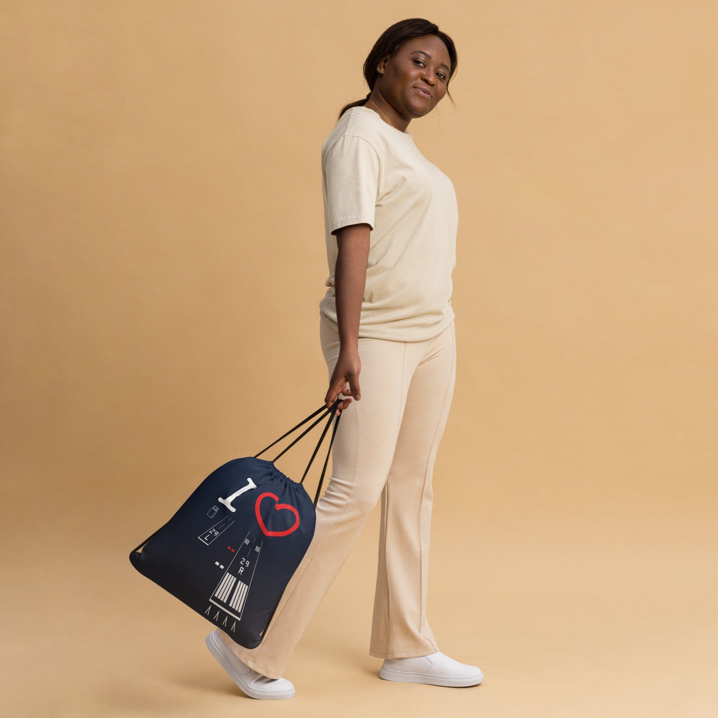 Torrance Airport Runways 29L - 29R / 11L - 11R drawstring bag (navy)