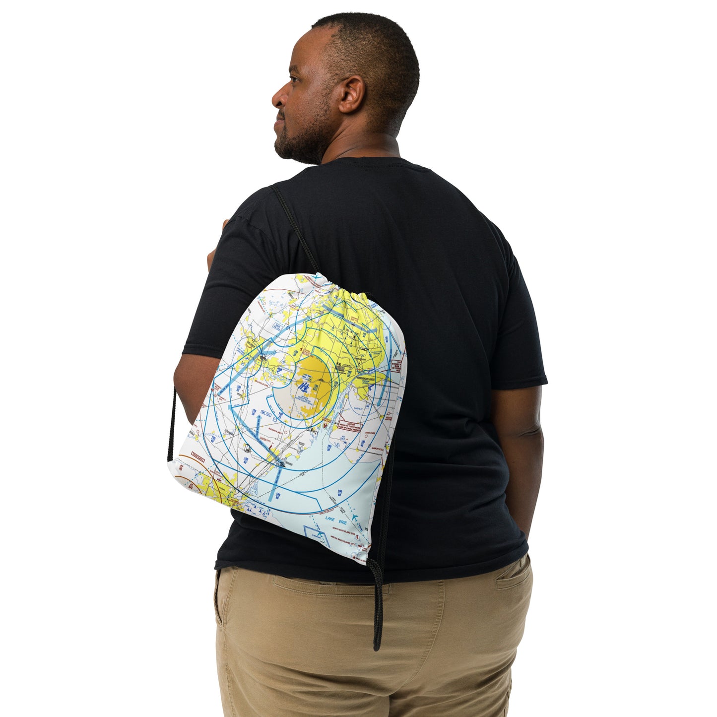 Detroit Flyway Chart drawstring bag