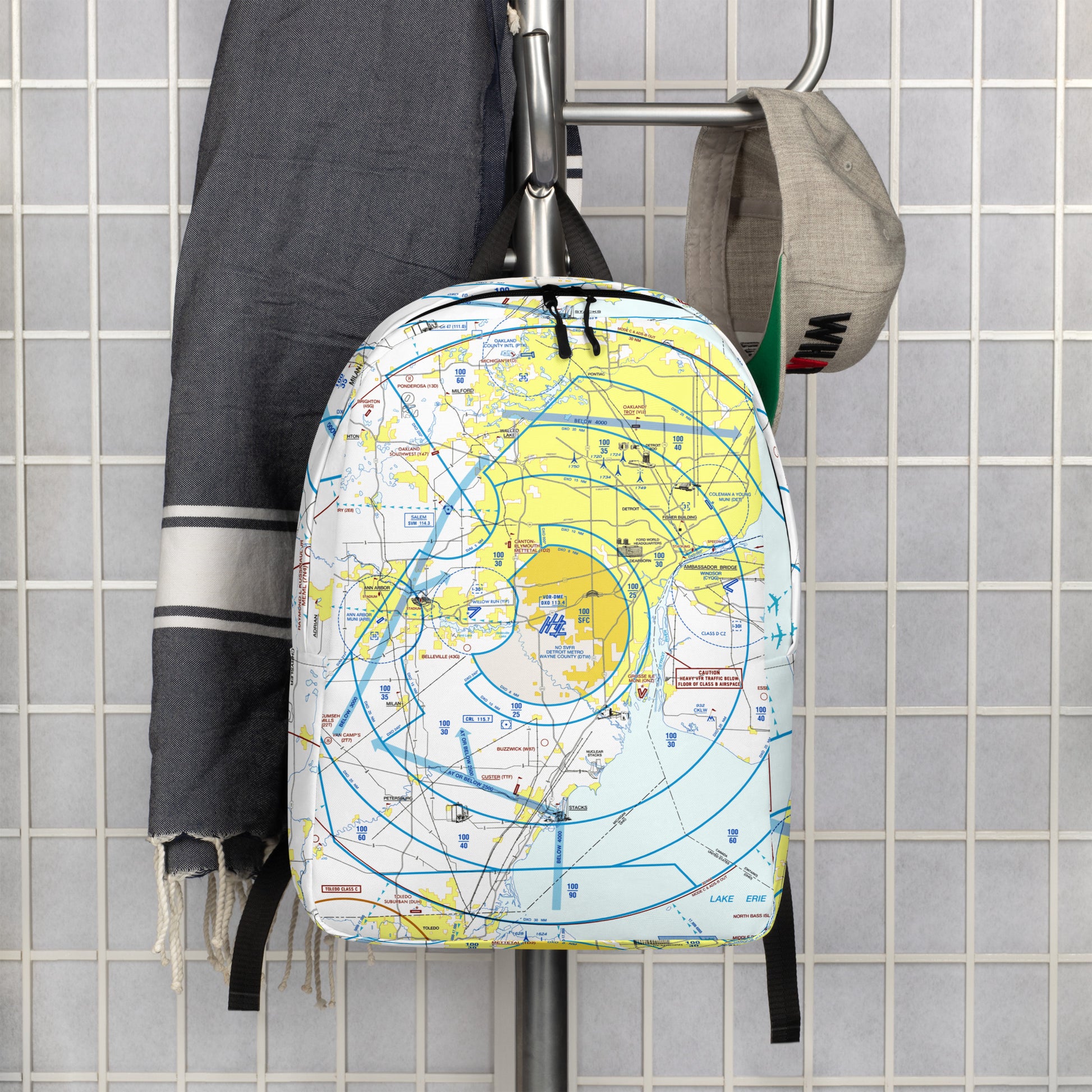 Detroit Flyway Chart Minimalist Backpack