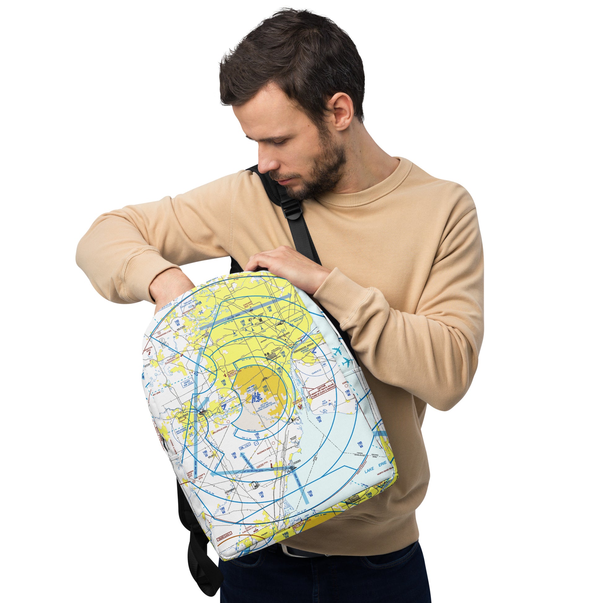Detroit Flyway Chart Minimalist Backpack
