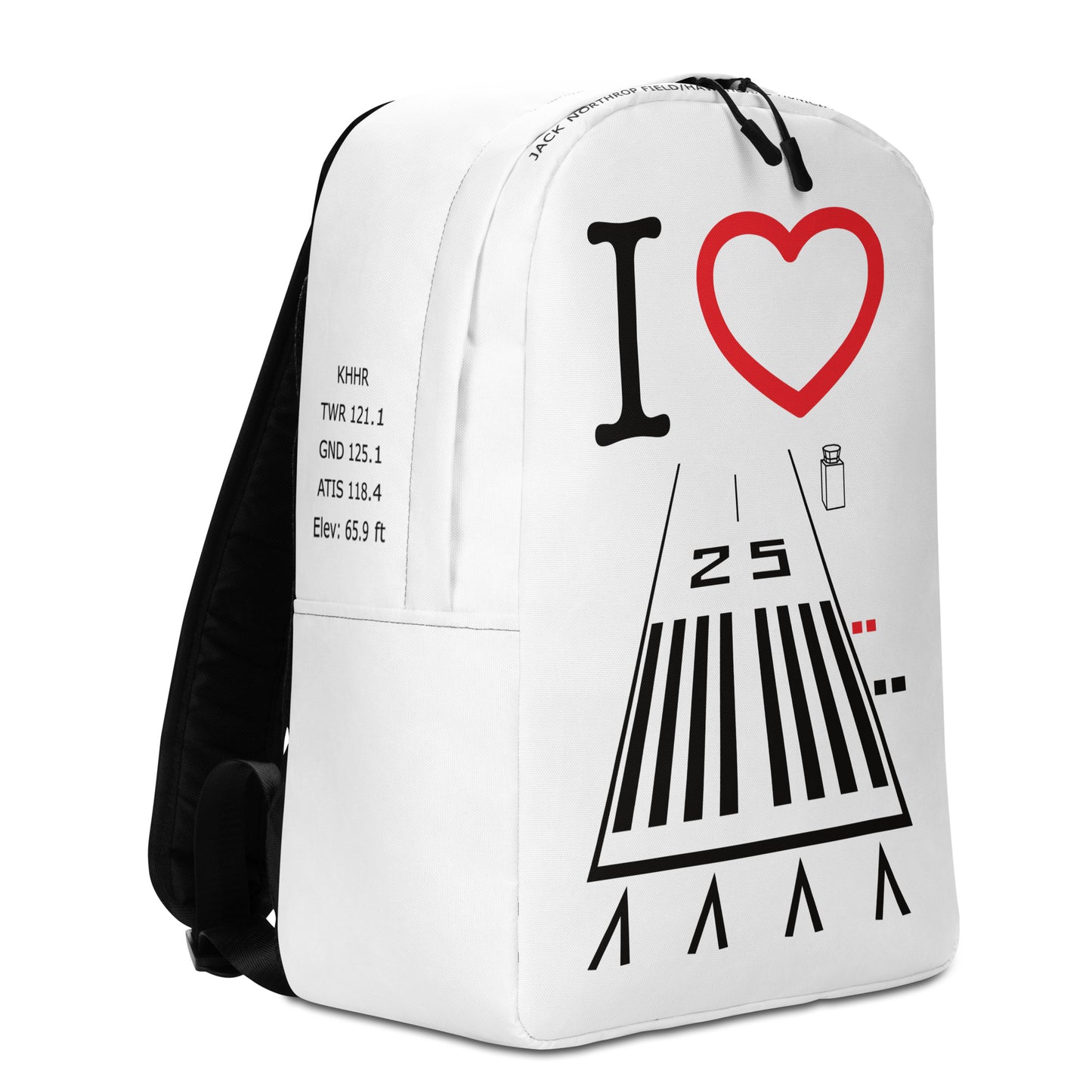 Hawthorne Airport Runway 25 - white minimalist backpack