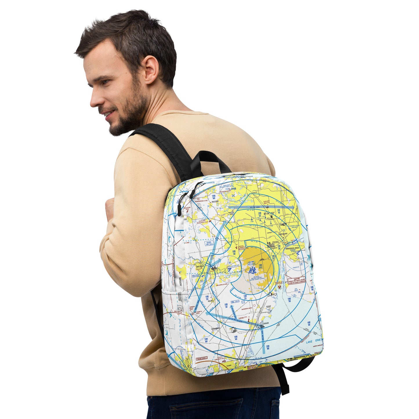 Detroit Flyway Chart Minimalist Backpack