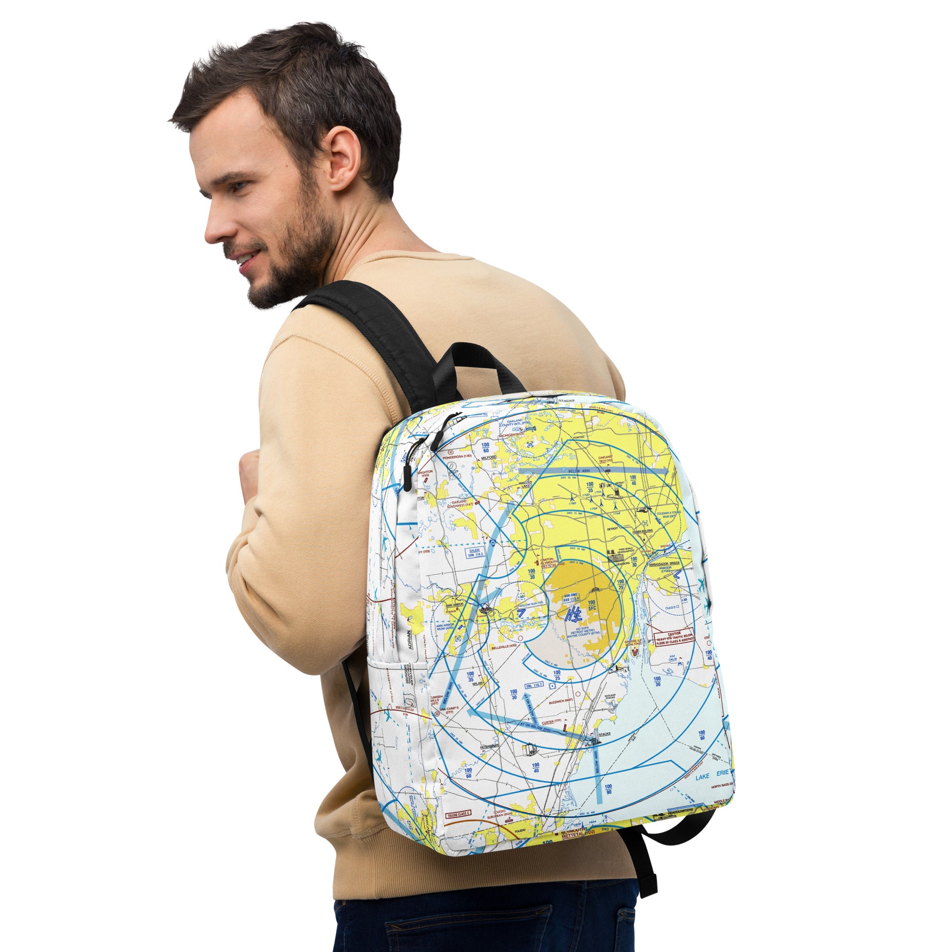 Detroit Flyway Chart Minimalist Backpack