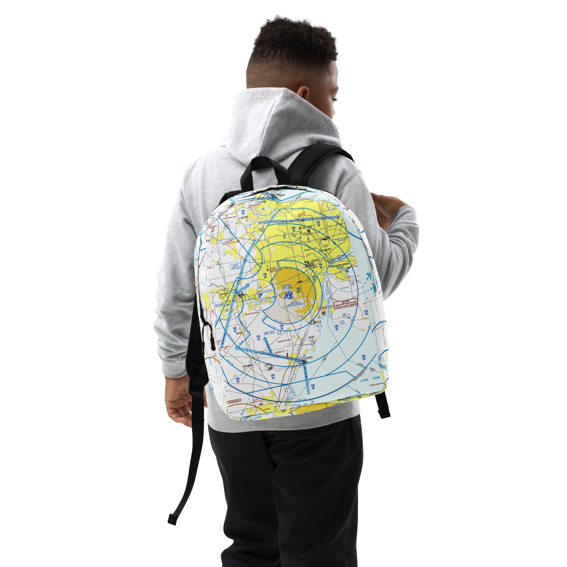 Detroit Flyway Chart Minimalist Backpack