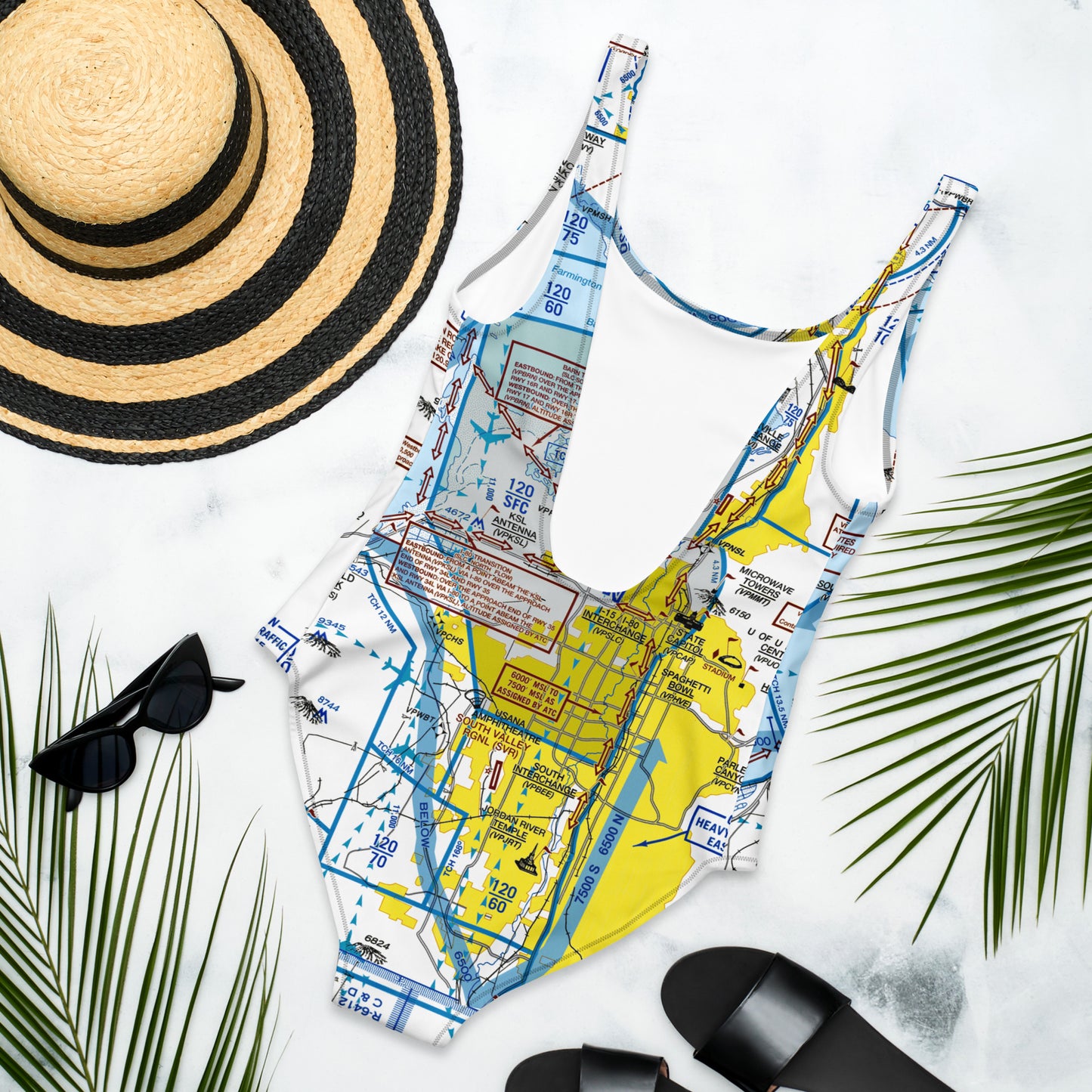 Salt Lake City Flyway Chart - one-piece swimsuit