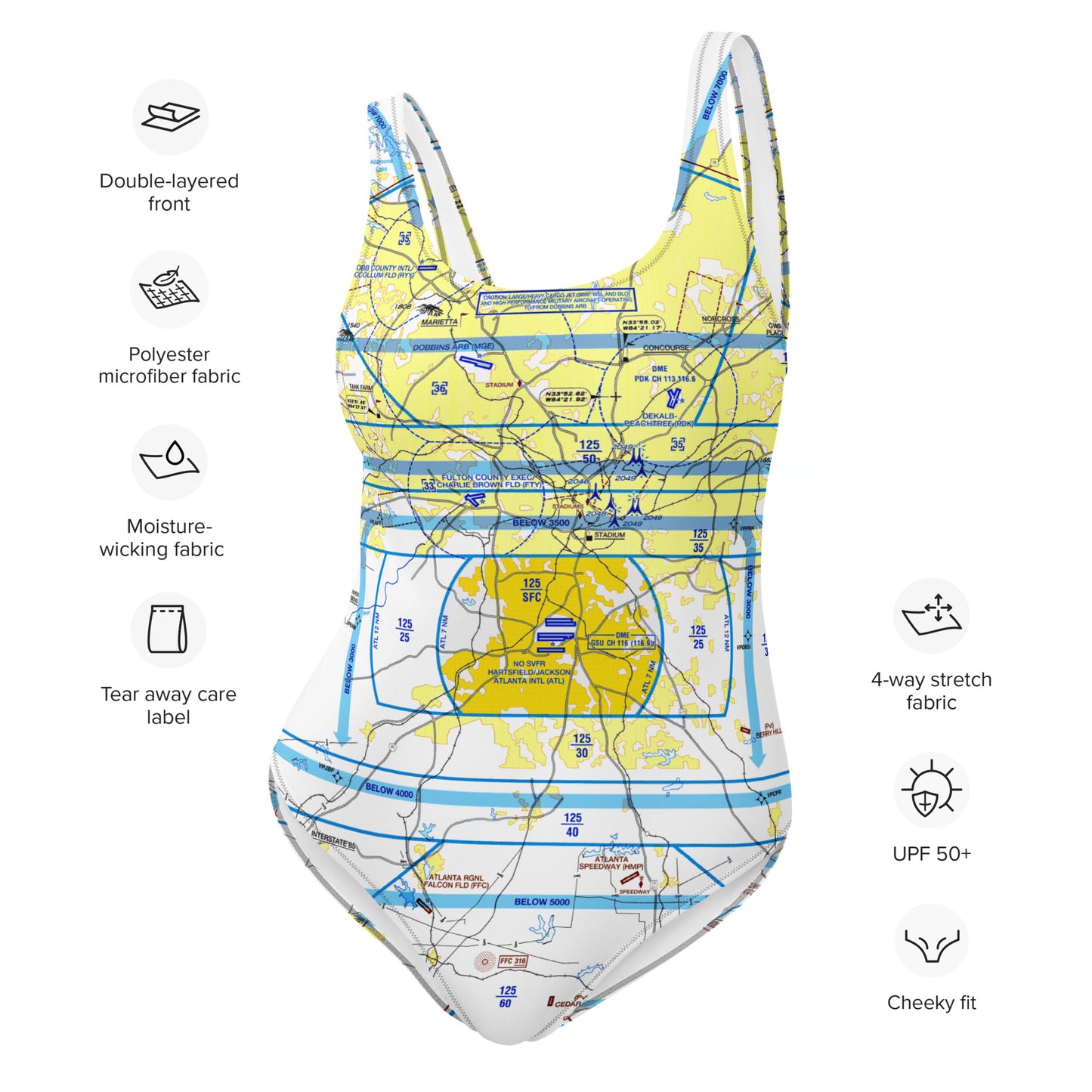 Atlanta Flyway Chart - one-piece swimsuit