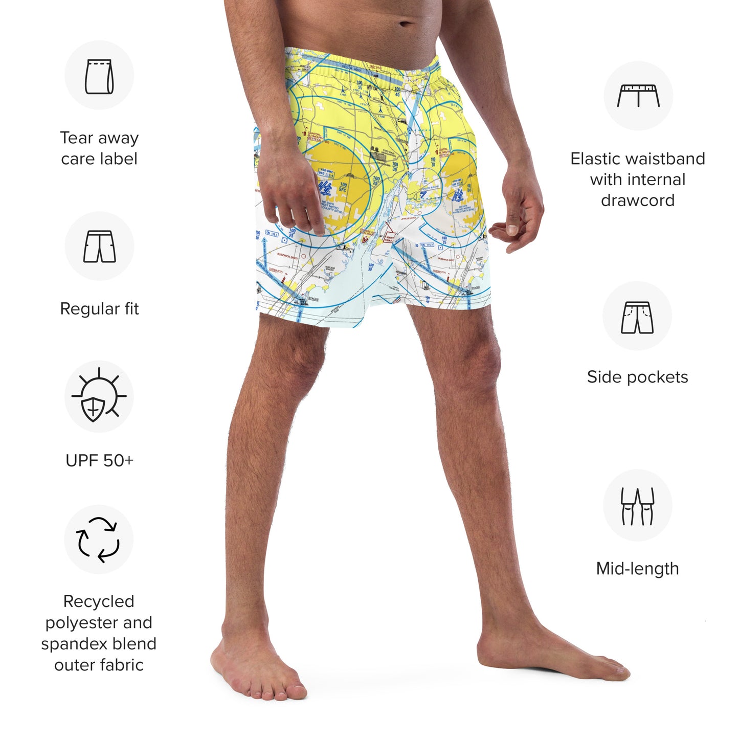 Detroit Flyway Chart - men's swim trunks