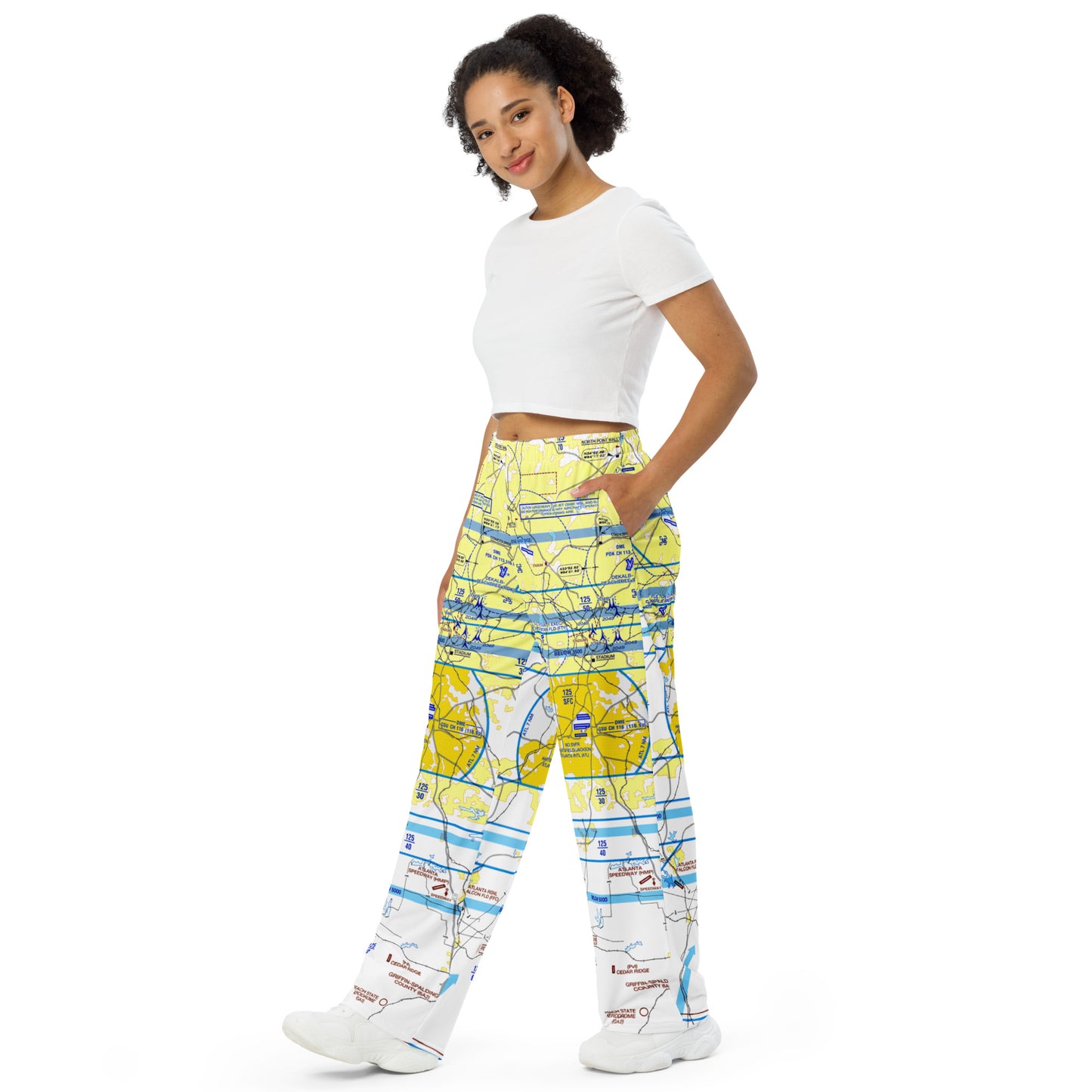 Atlanta Flyway Chart wide-leg pants