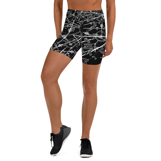Enroute Low Altitude Chart yoga shorts (black)