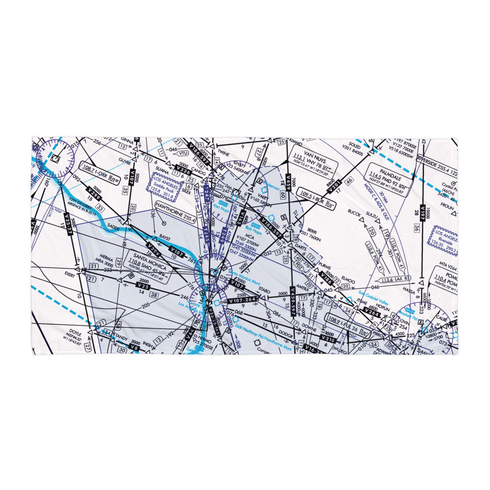 Enroute Low Altitude Chart beach towel (ELUS3/white)