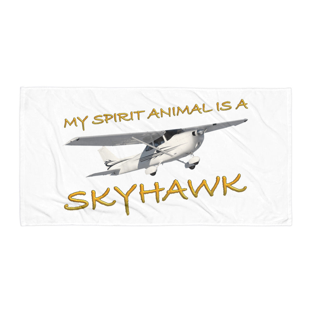 My Spirit Animal is a Skyhawk beach towel (yellow)