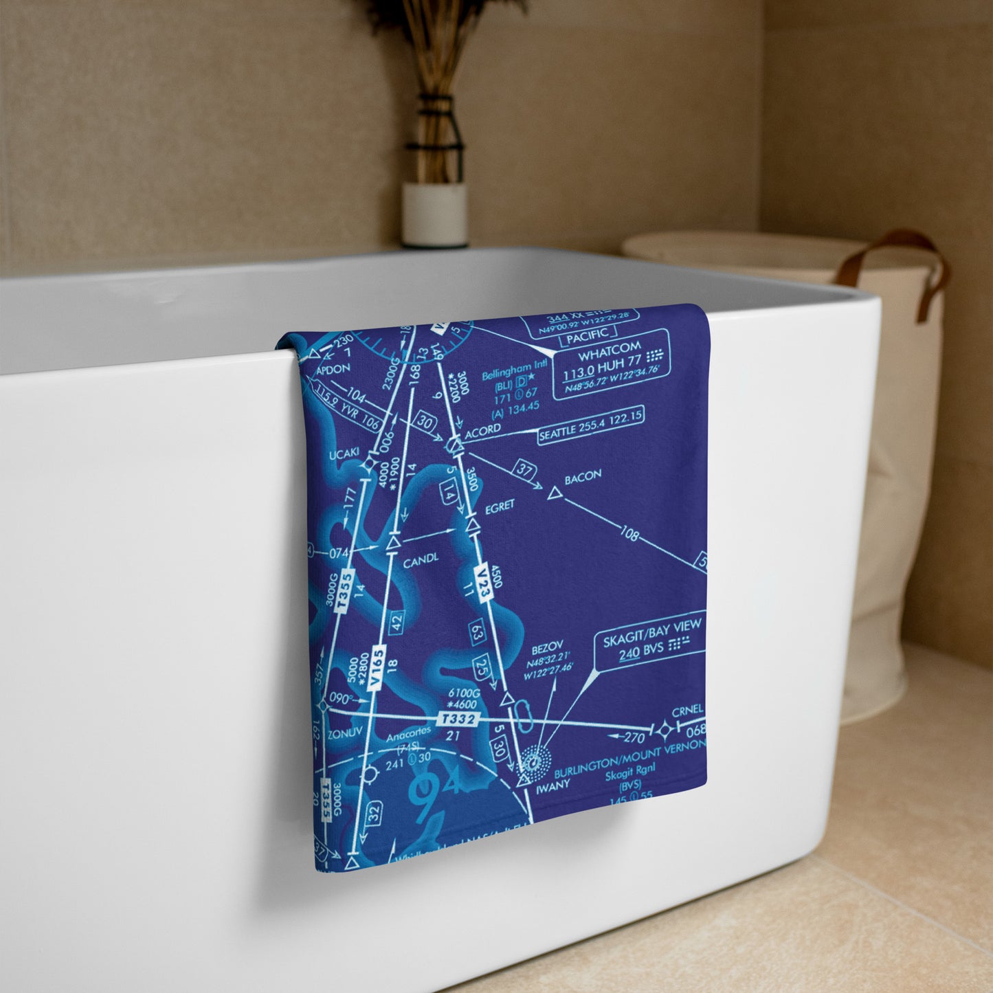 Enroute Low Altitude Chart beach towel (ELUS1/blue)