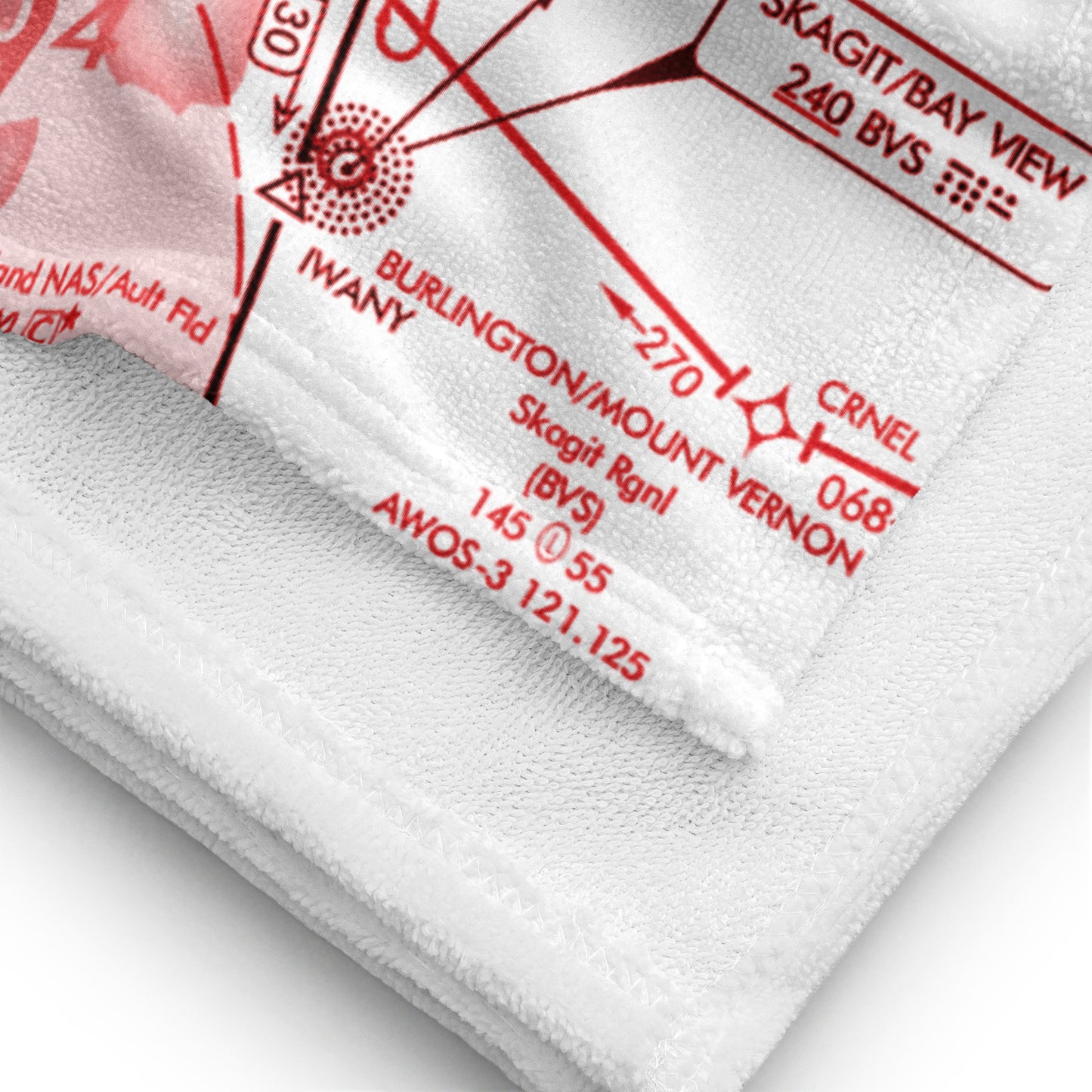 Enroute Low Altitude Chart beach towel (ELUS1/red&white)