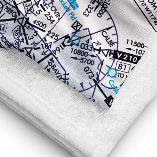Enroute Low Altitude Chart beach towel (ELUS3/white)