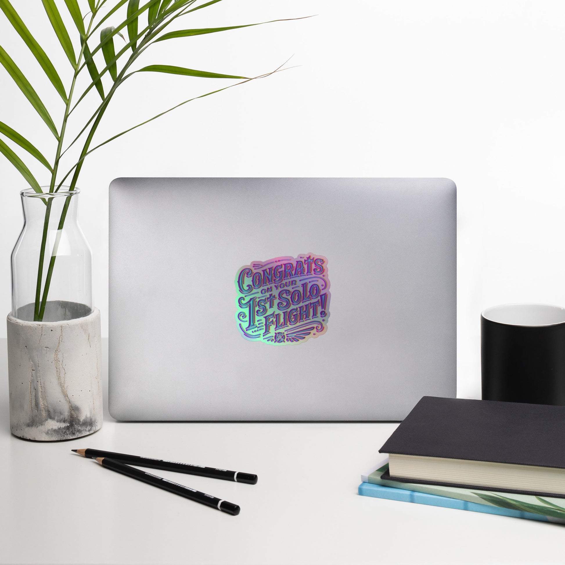 Congrats on your 1st Solo Flight (purple) holographic sticker