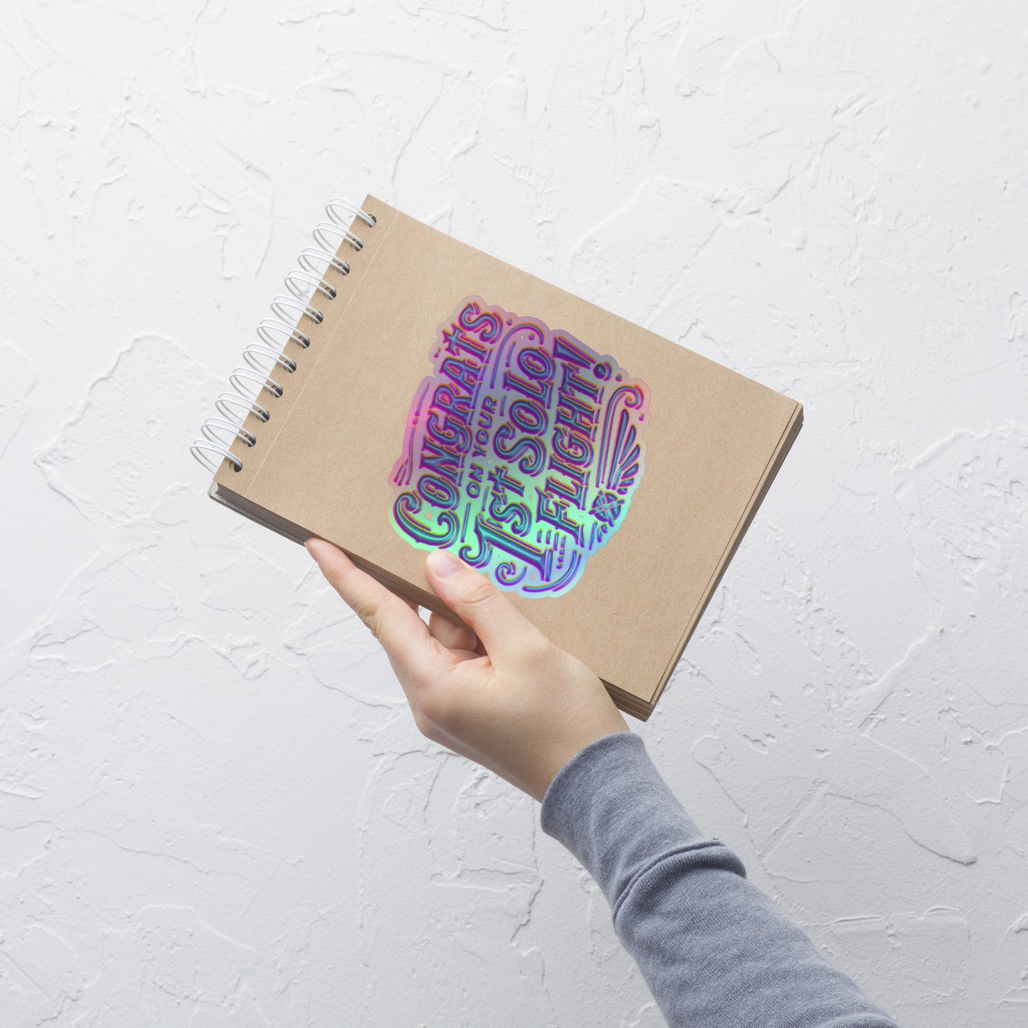Congrats on your 1st Solo Flight (purple) holographic sticker