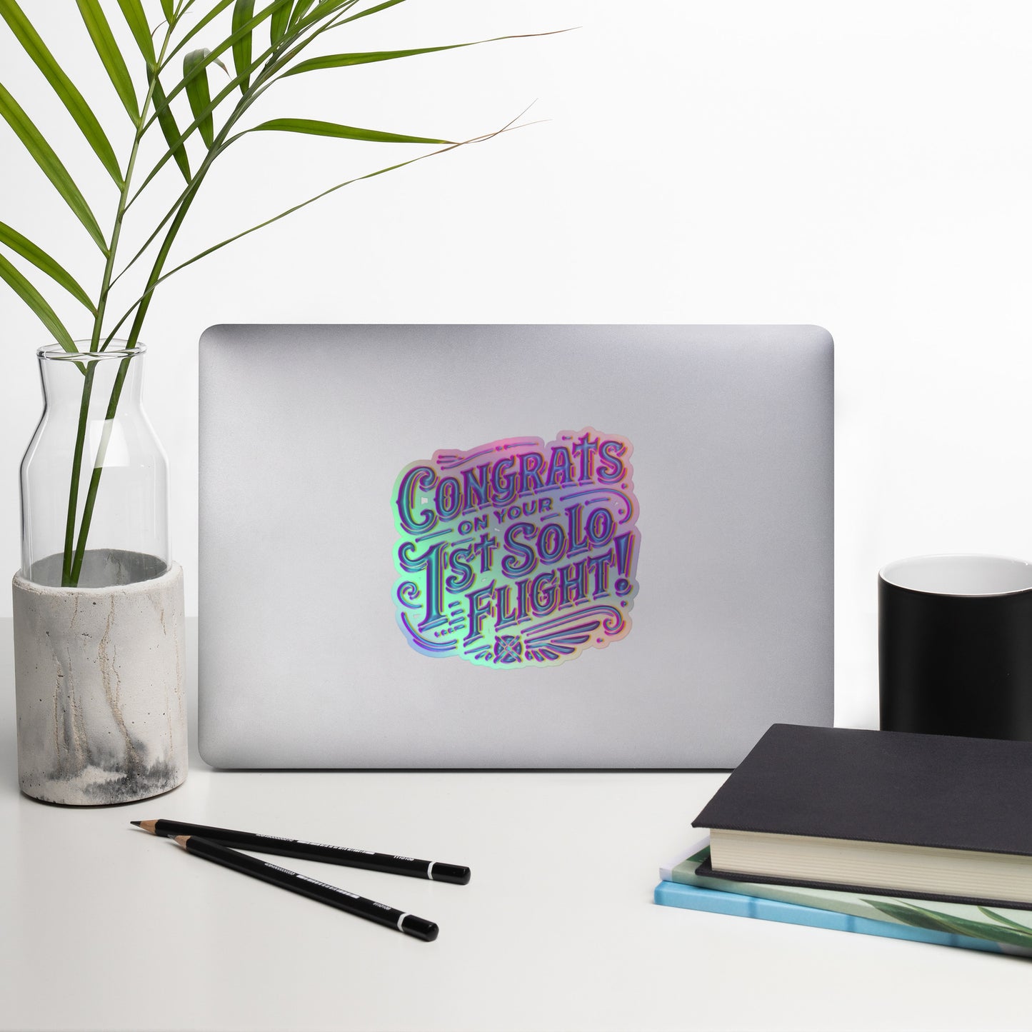 Congrats on your 1st Solo Flight (purple) holographic sticker