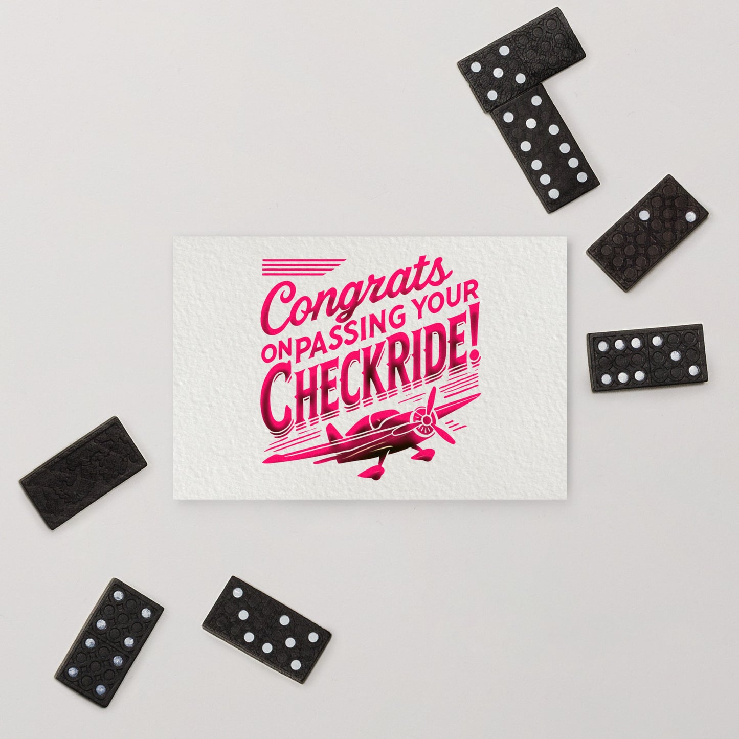 Congrats on passing your checkride! postcard (v1. pink)