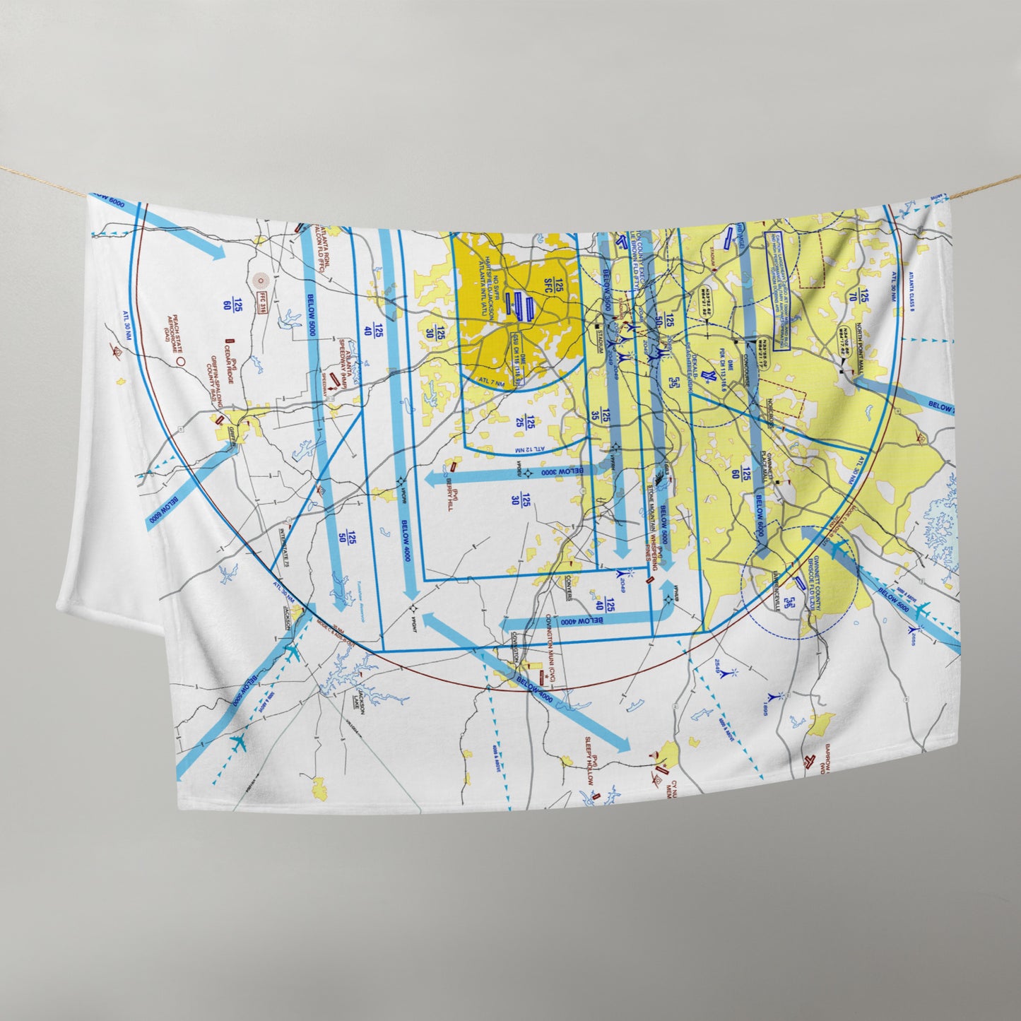 Atlanta Flyway Chart throw blanket
