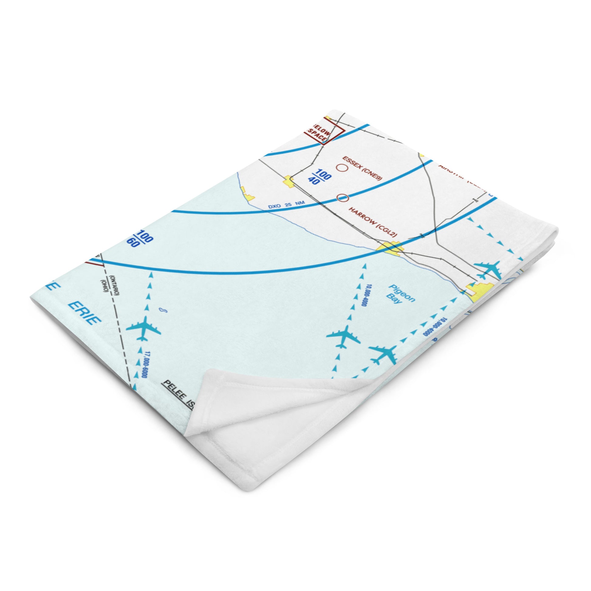 Detroit Flyway Chart throw blanket