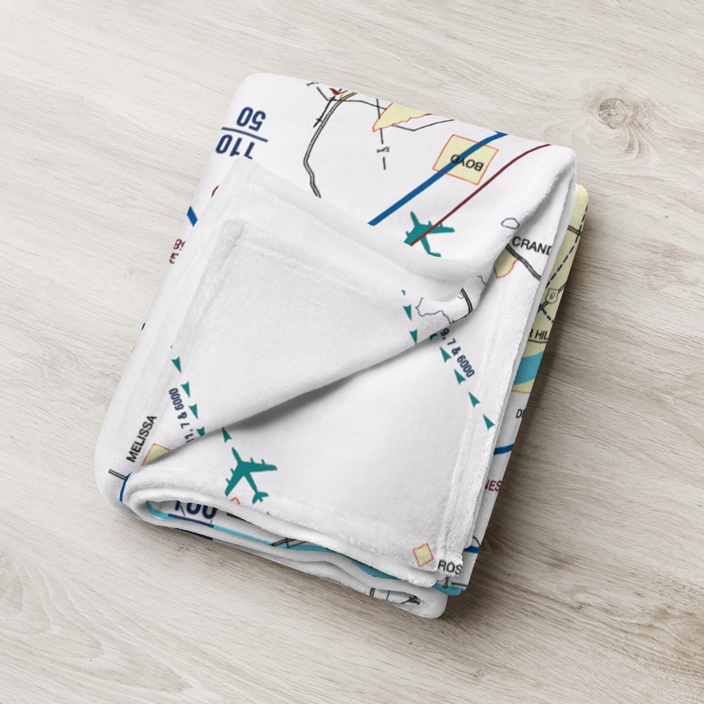 Dallas - Ft. Worth Flyway Chart throw blanket