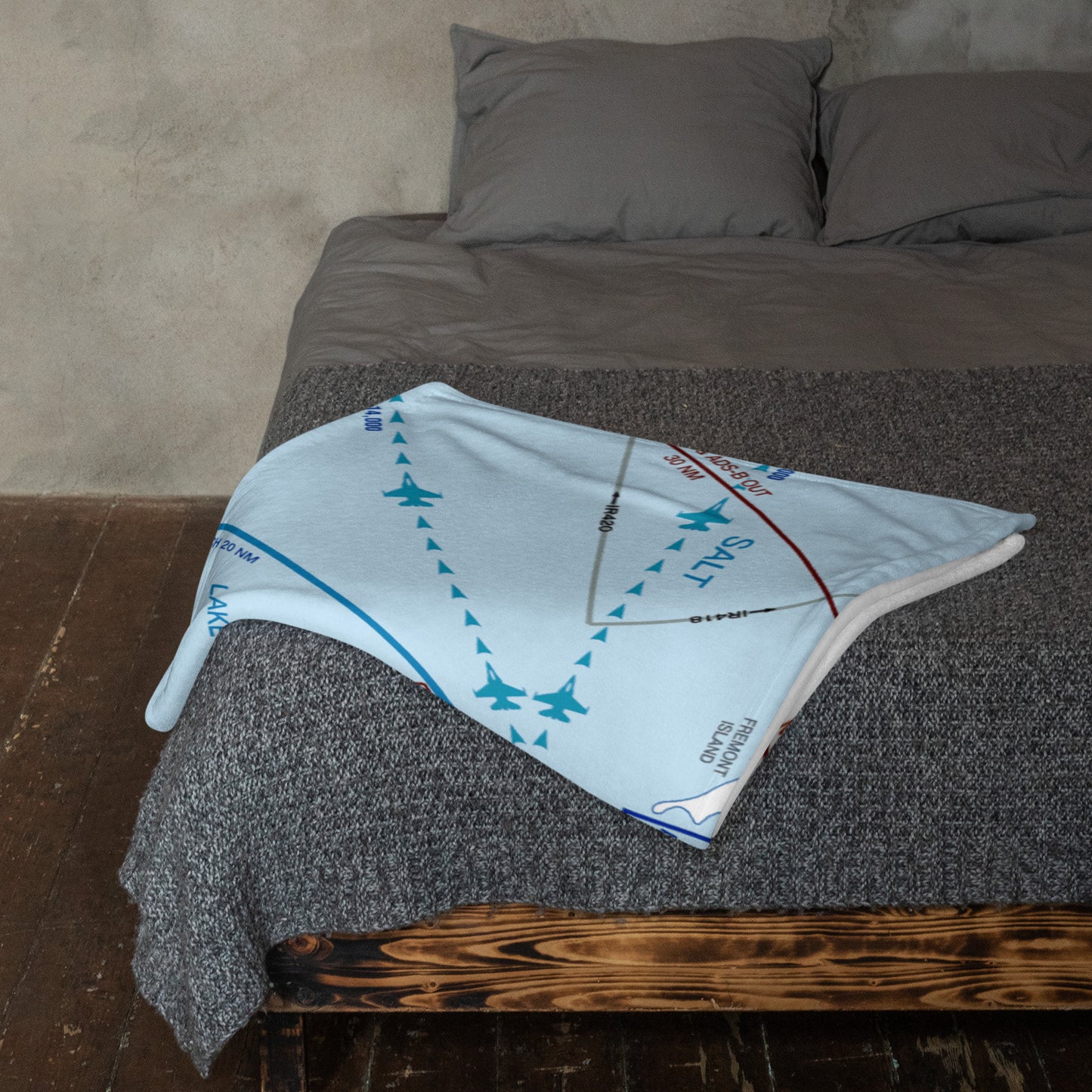 Salt Lake City Flyway Chart throw blanket