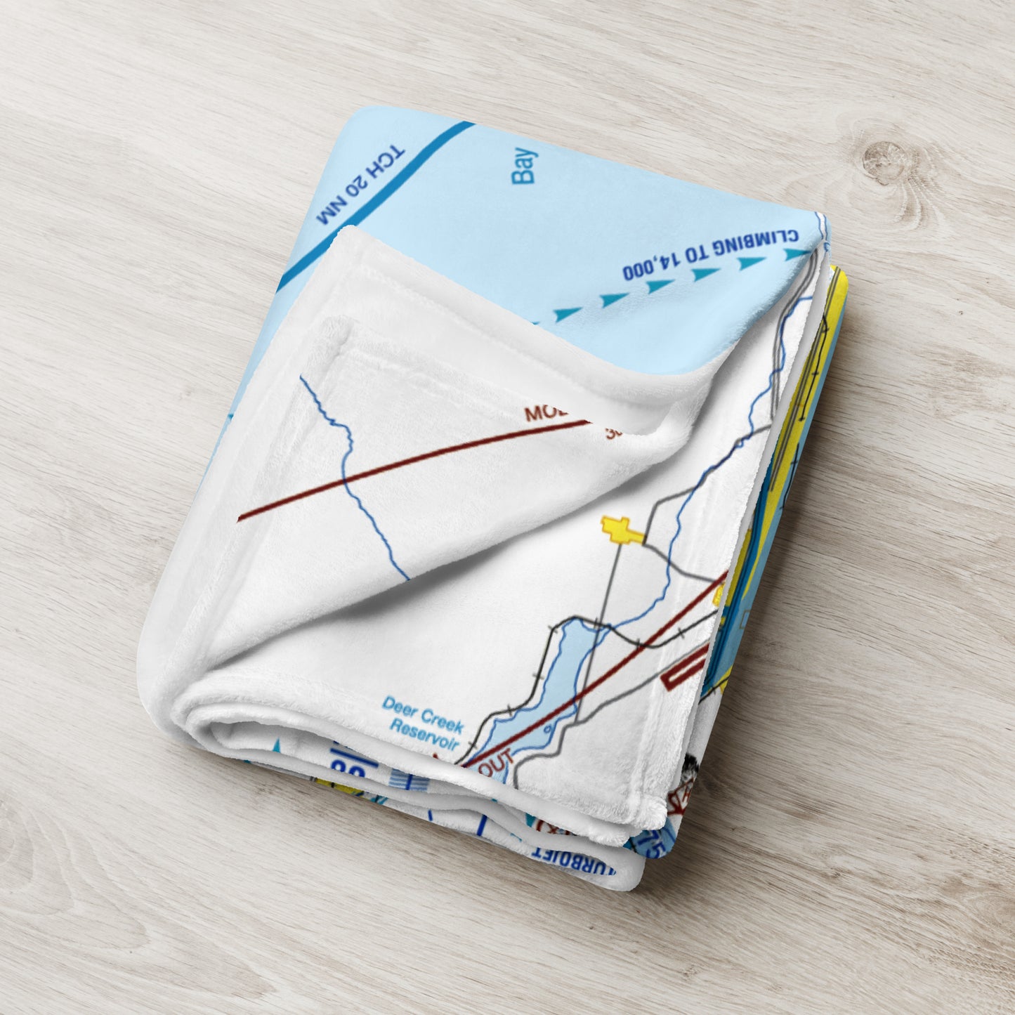Salt Lake City Flyway Chart throw blanket