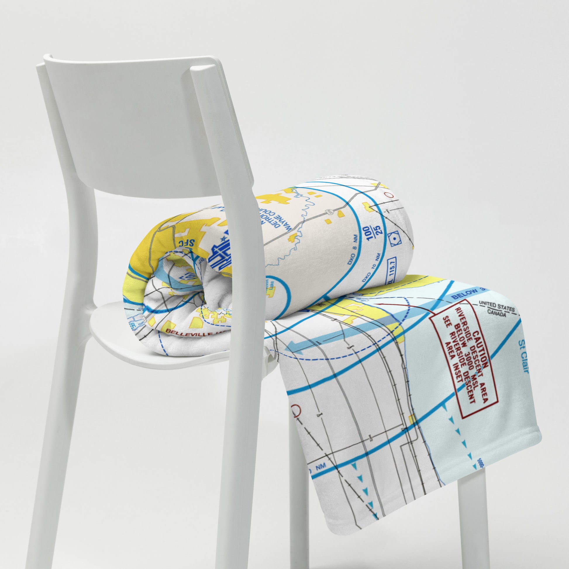 Detroit Flyway Chart throw blanket