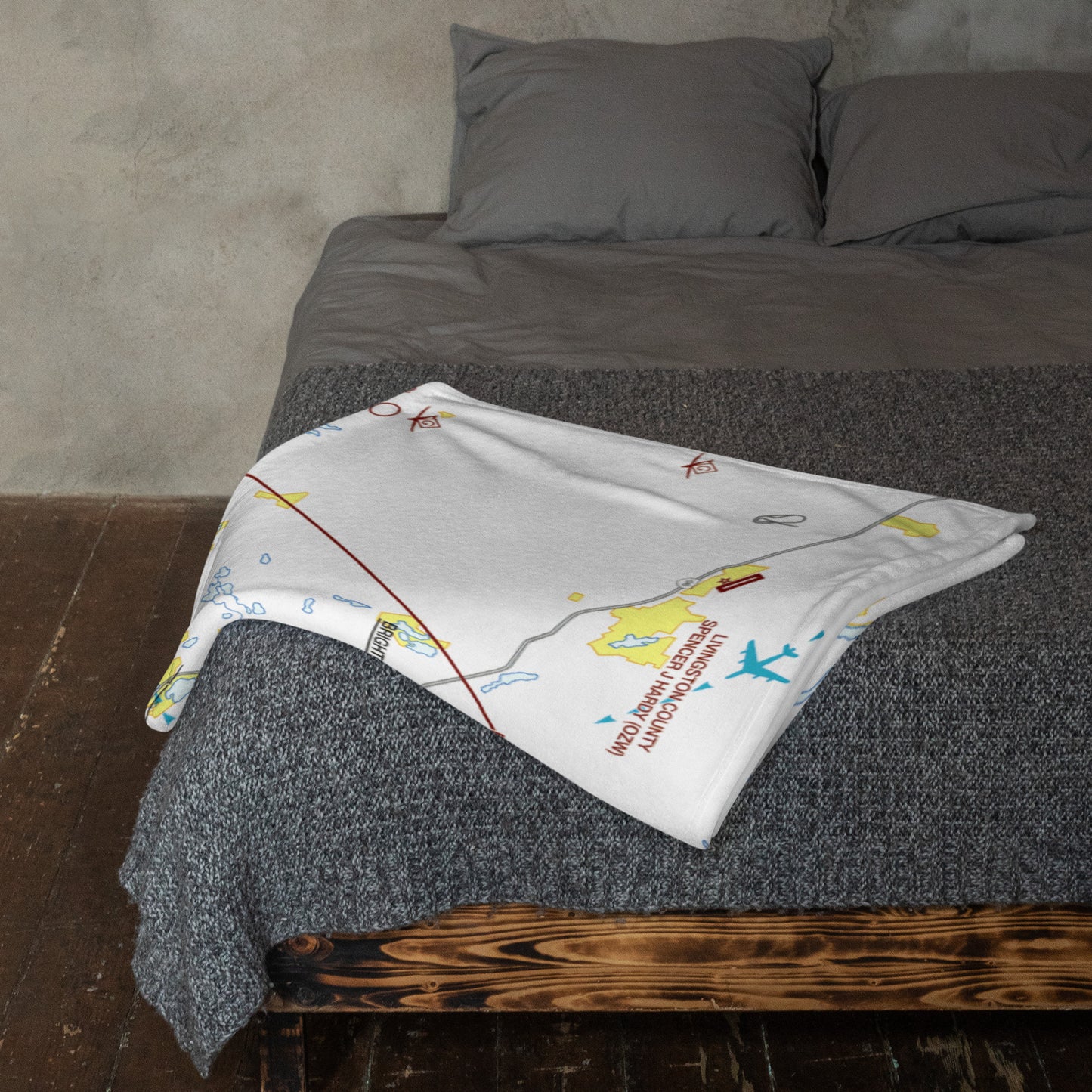 Detroit Flyway Chart throw blanket
