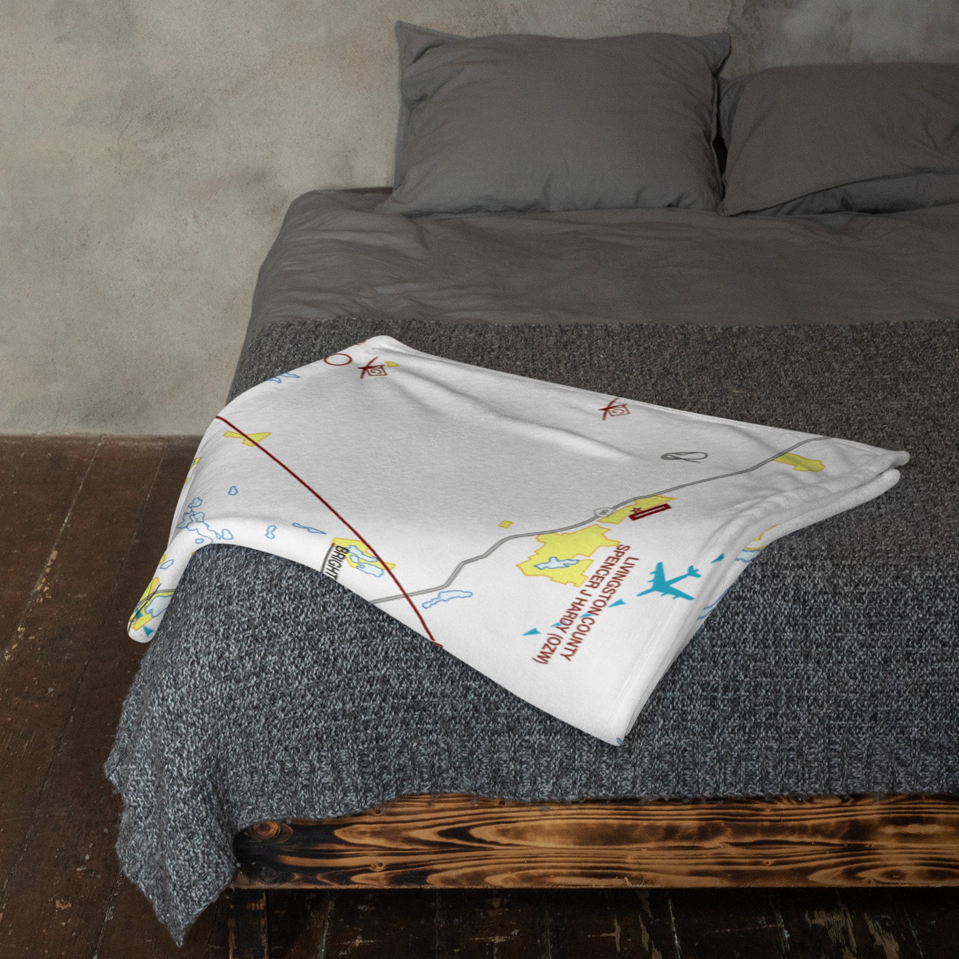 Detroit Flyway Chart throw blanket