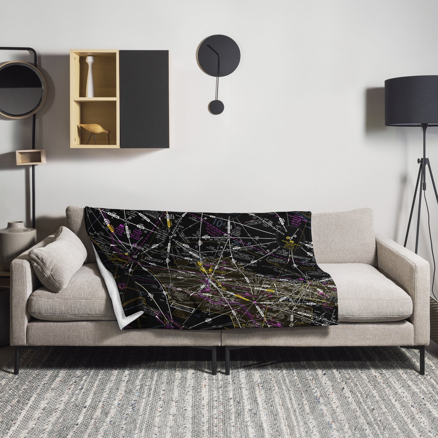Enroute Low Altitude (ELUS3) Chart throw blanket (invert)
