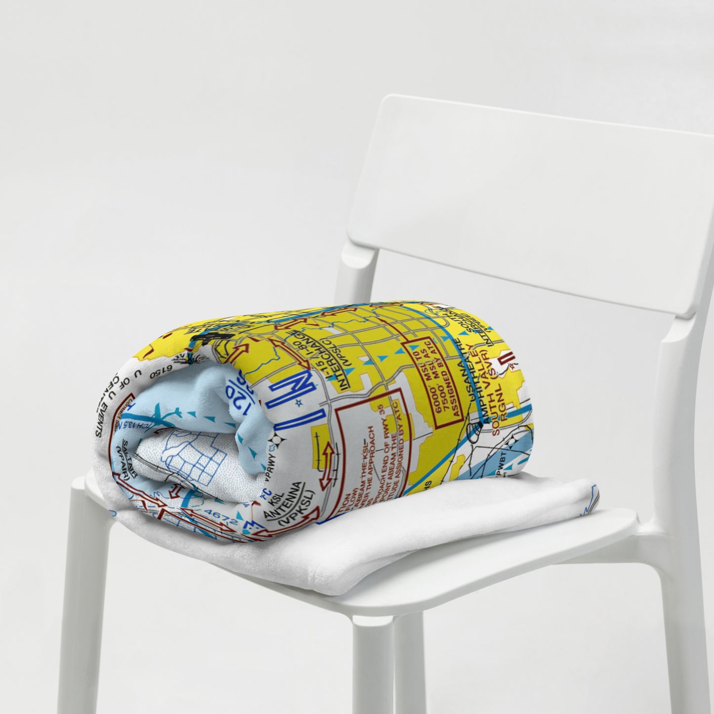 Salt Lake City Flyway Chart throw blanket