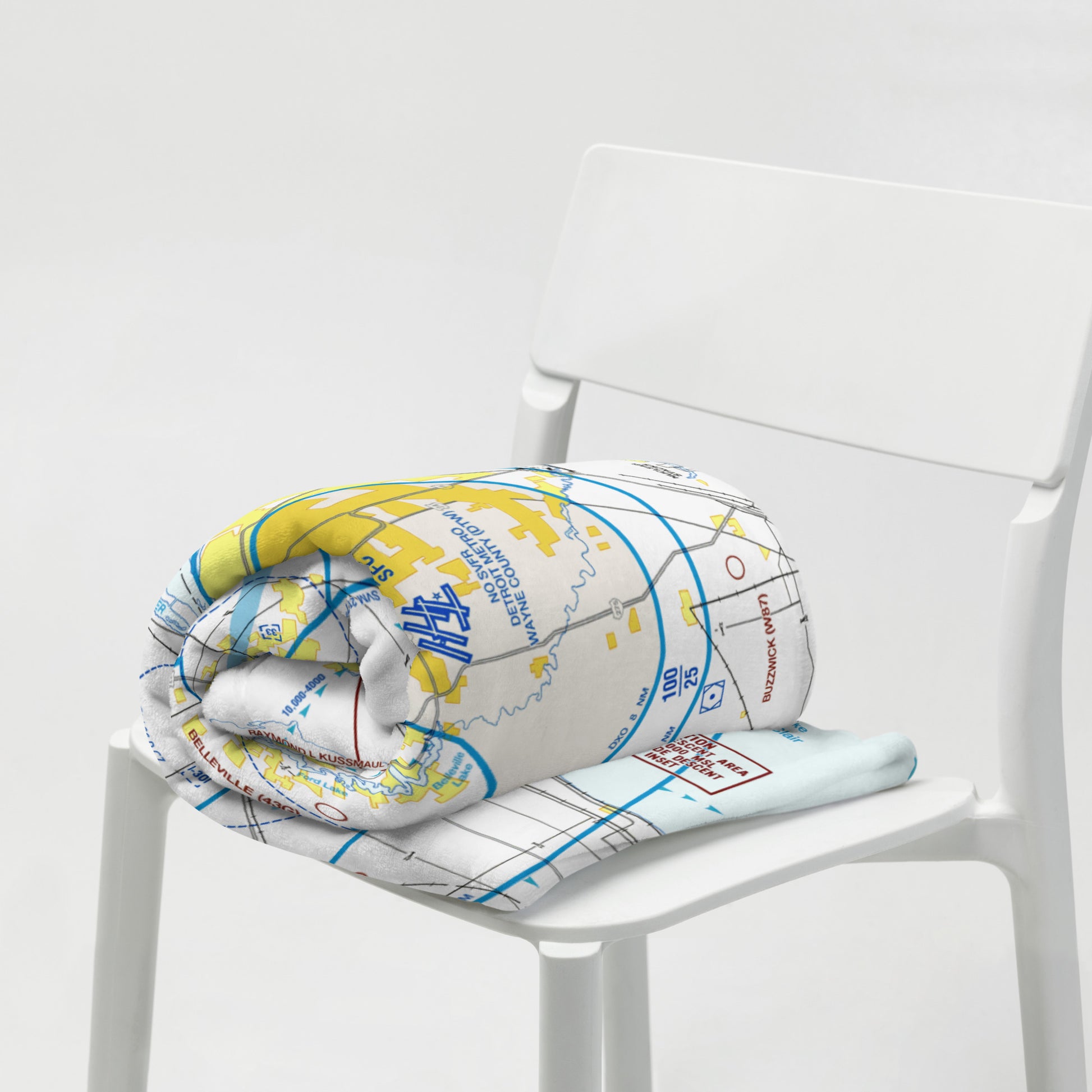 Detroit Flyway Chart throw blanket